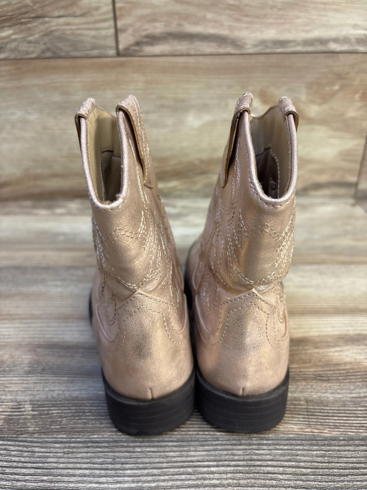 Wonder Nation Metallic Western Cowgirl Boots Gold sz 12c