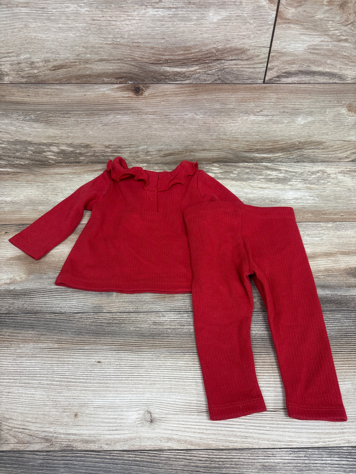 Cloud Island 2pc Ribbed Collar Shirt & Pants Set Red sz 6-9m