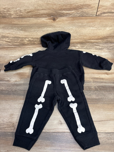 Child Of Mine 2pc Skeleton Hoodie & Joggers Black sz 12m - Me n Mommy To Be
