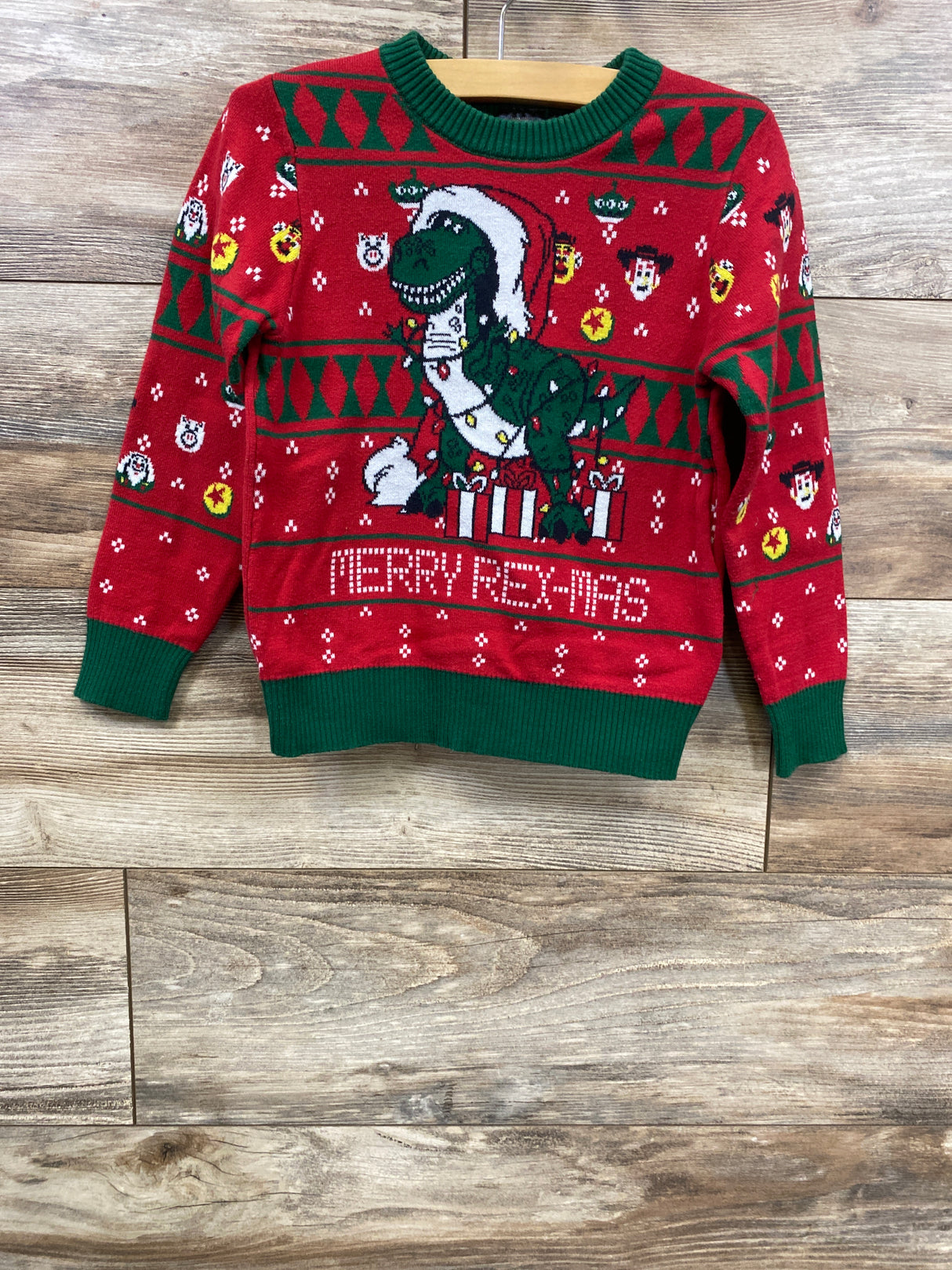 Toy Story Merry Rex-Mas Ugly Christmas Sweater Red sz 4T