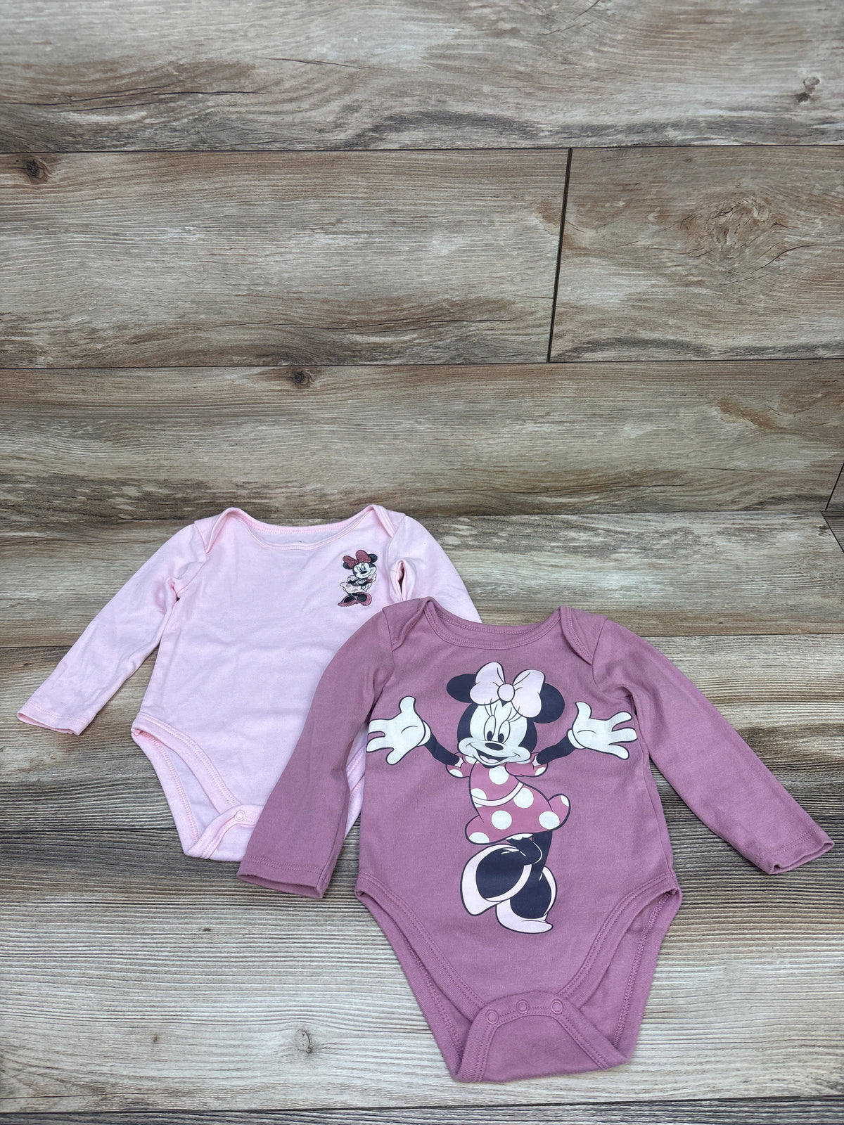 Disney Baby 2pk Minnie Mouse Bodysuits Pink sz 18m