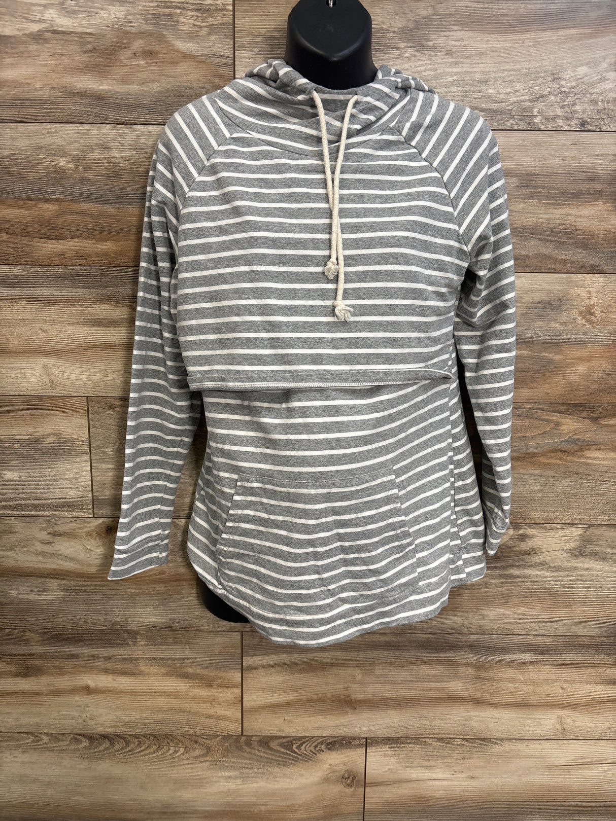 Ecavus Striped Nursing Hoodie Grey sz XXL