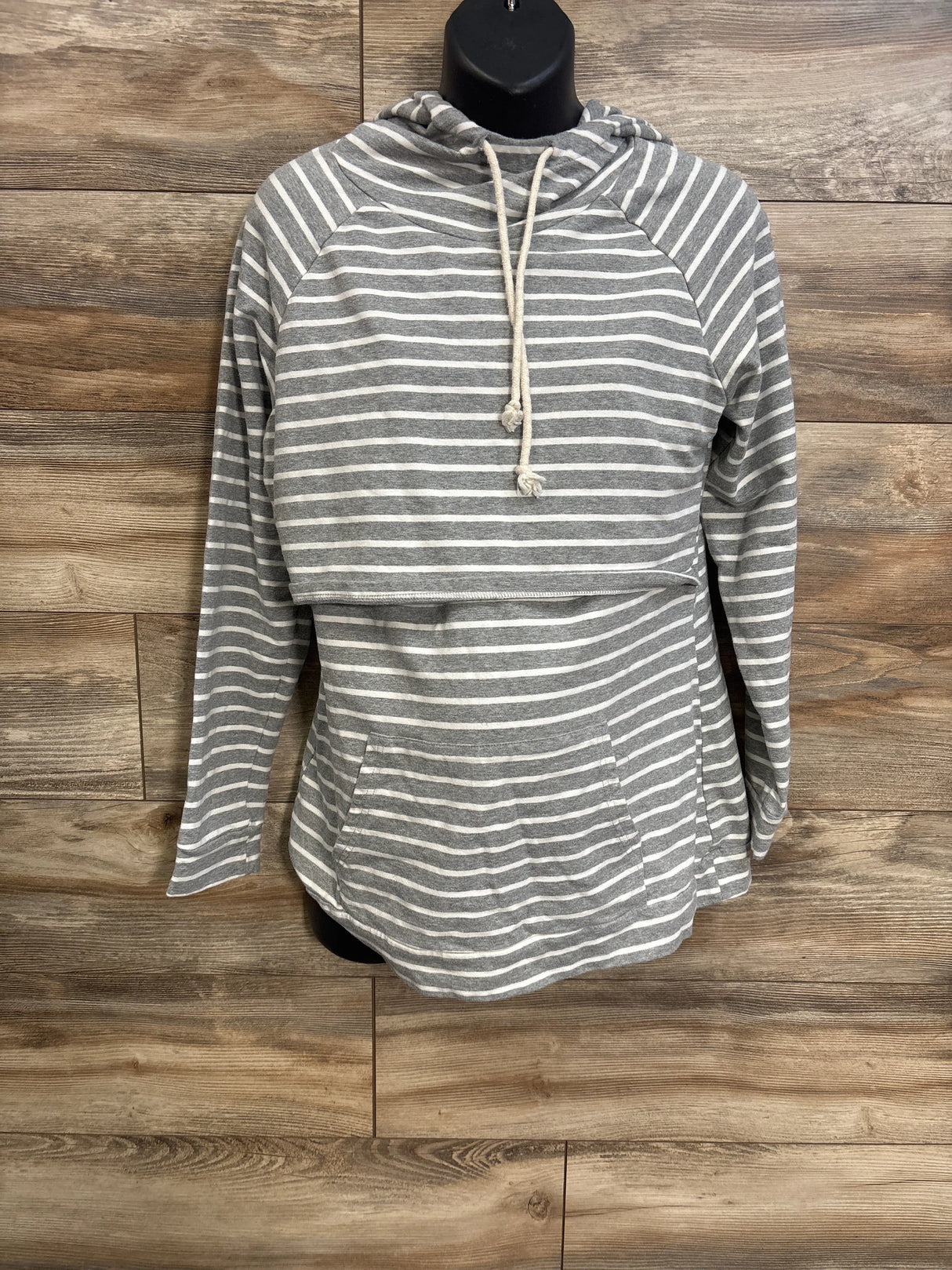 Ecavus Striped Nursing Hoodie Grey sz XXL