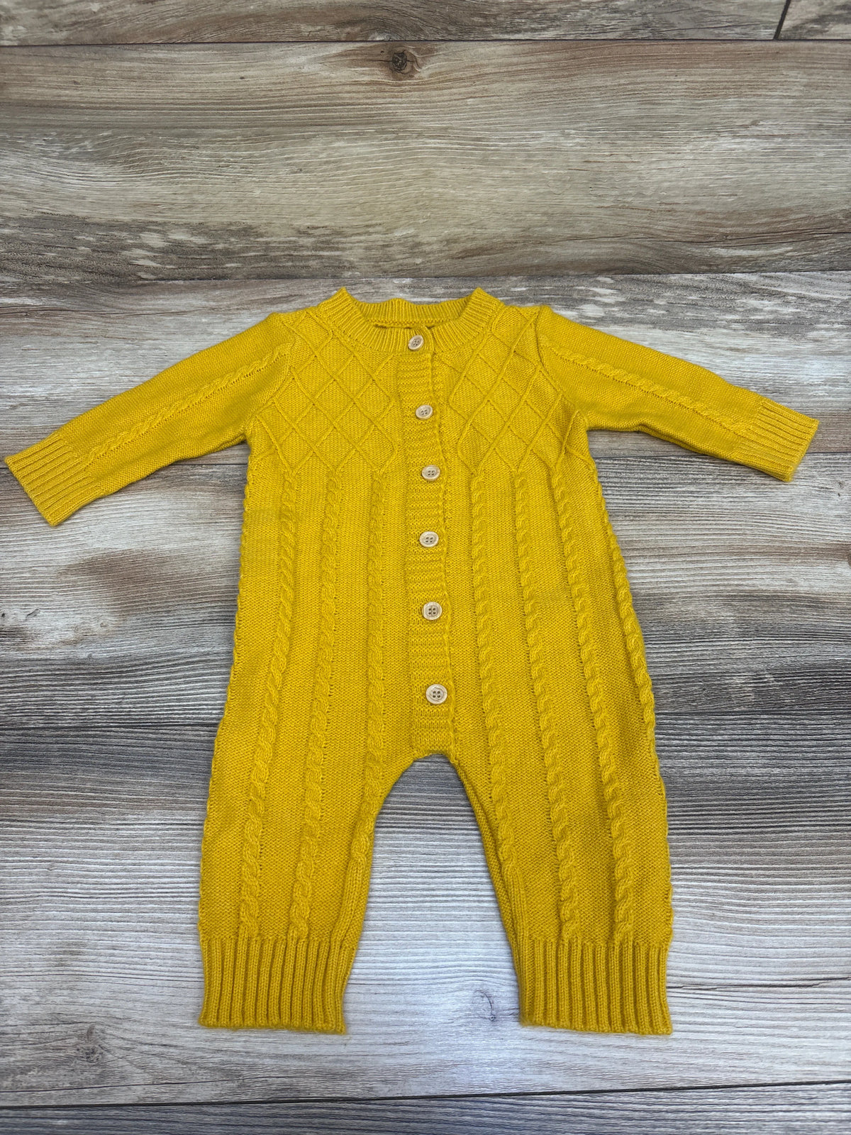 Shein Knit Coverall Yellow sz 3-6m