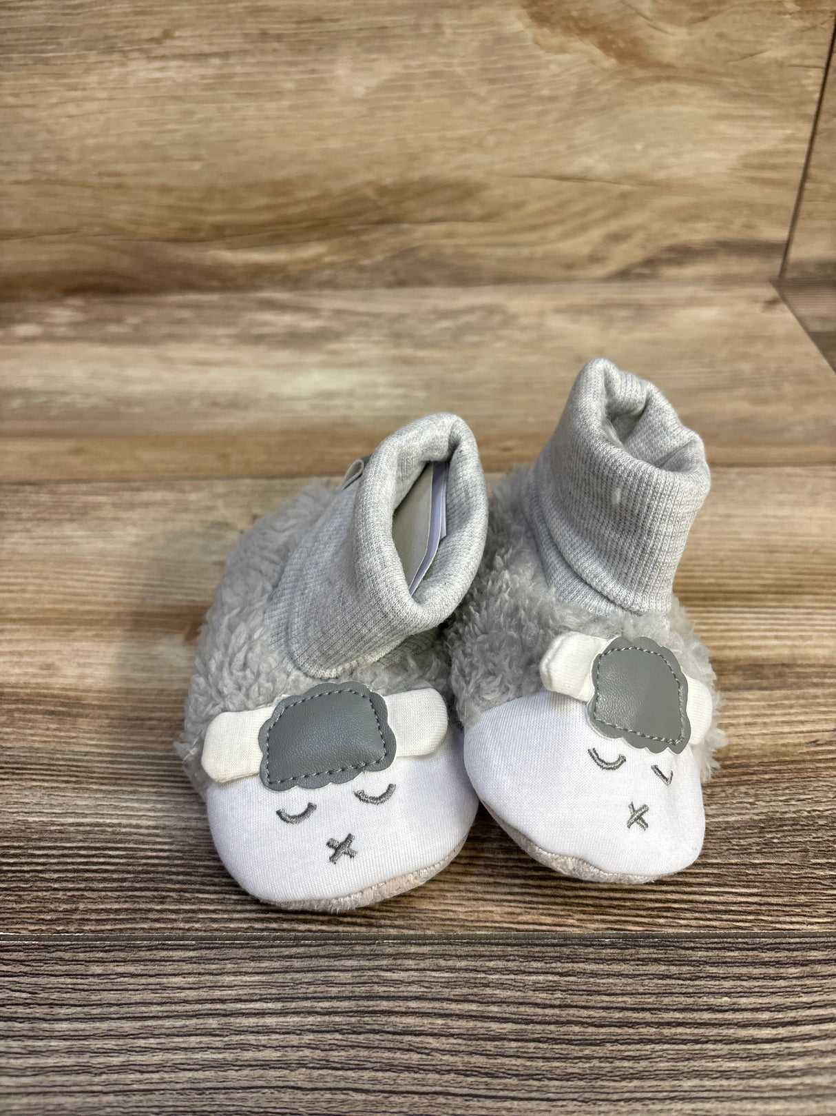 NEW Plush Lamb Non-Slip Crib Snow Booties, Gray sz 5c