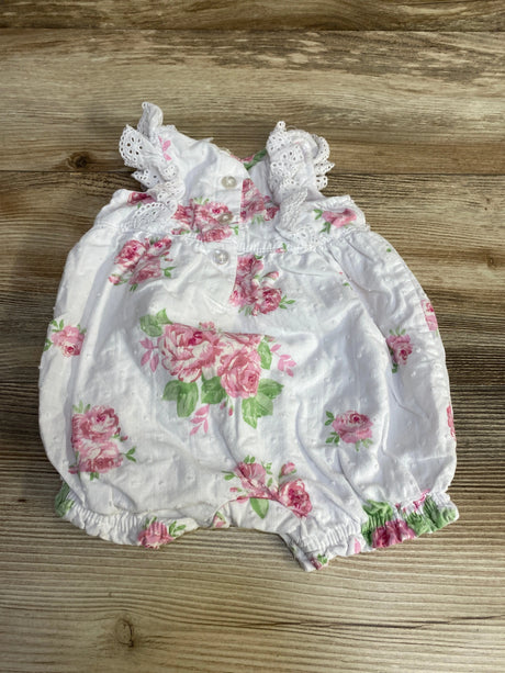 Laura Ashley Floral Ruffle Romper White sz 0-3m - Me n Mommy To Be