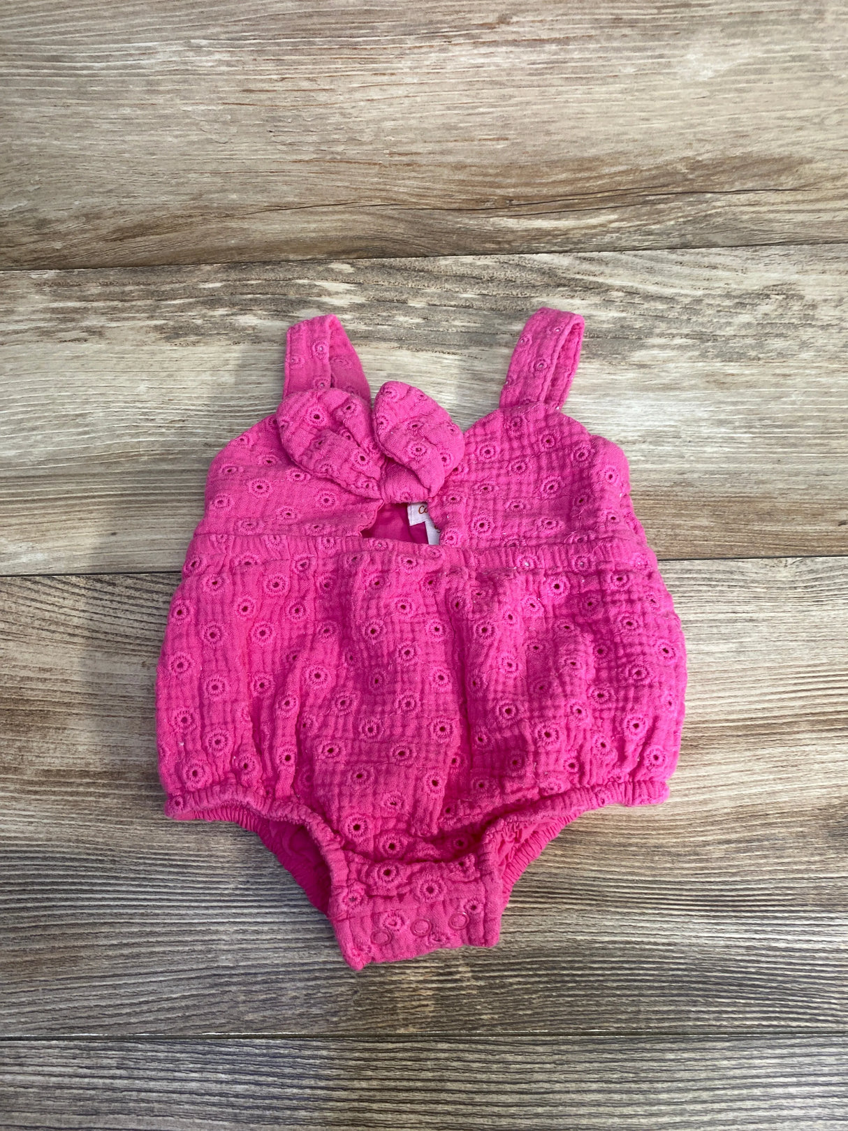 Cat & Jack Eyelet Romper Pink sz 0-3m - Me n Mommy To Be
