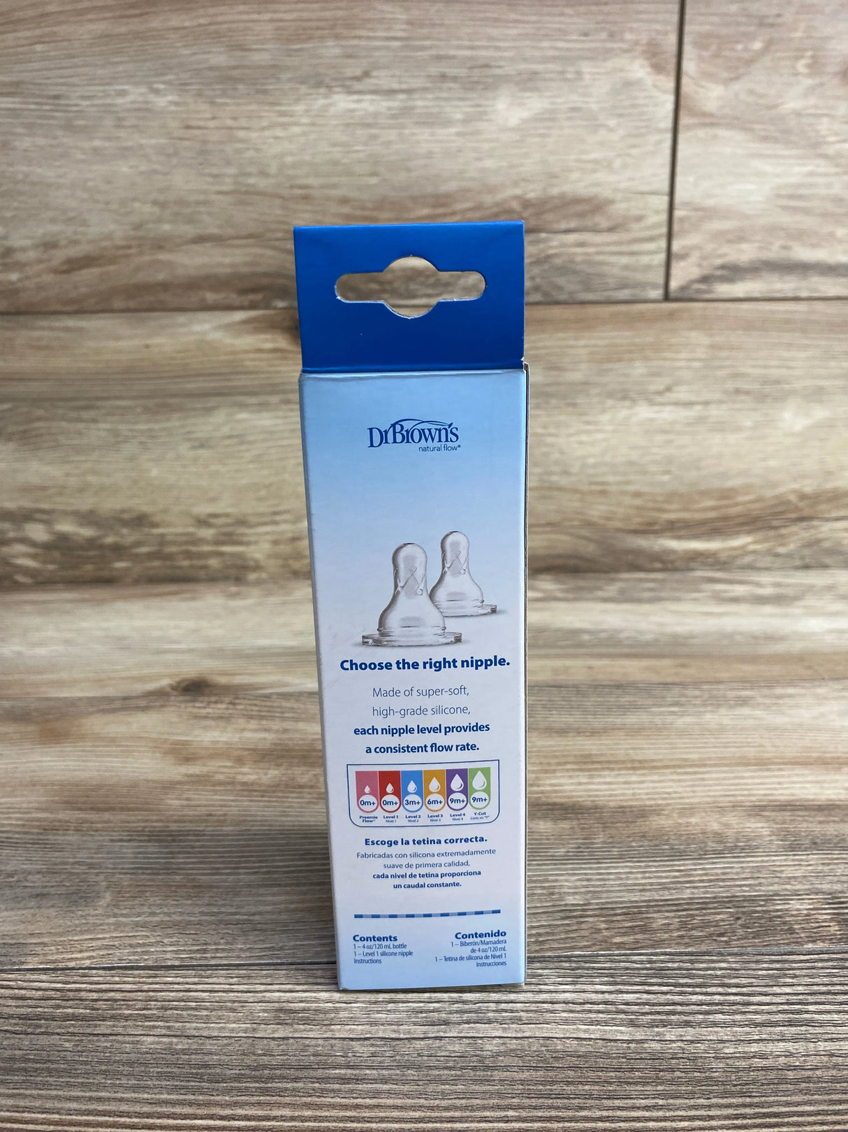 NEW Dr. Brown's Natural Flow Narrow Baby Bottle w/ Level 1 Slow Flow Nipple, 4oz