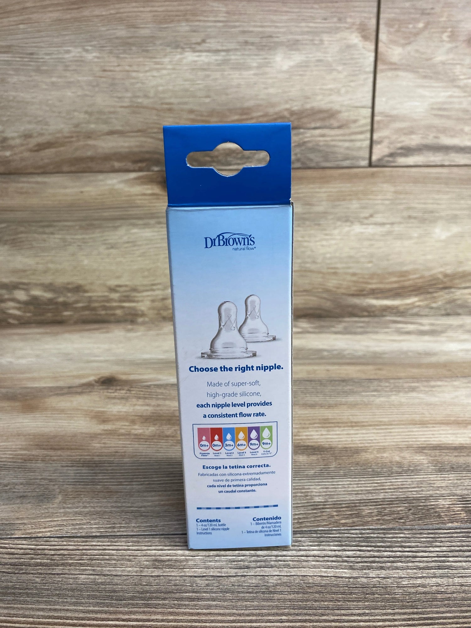 NEW Dr. Brown's Natural Flow Narrow Baby Bottle w/ Level 1 Slow Flow Nipple, 4oz