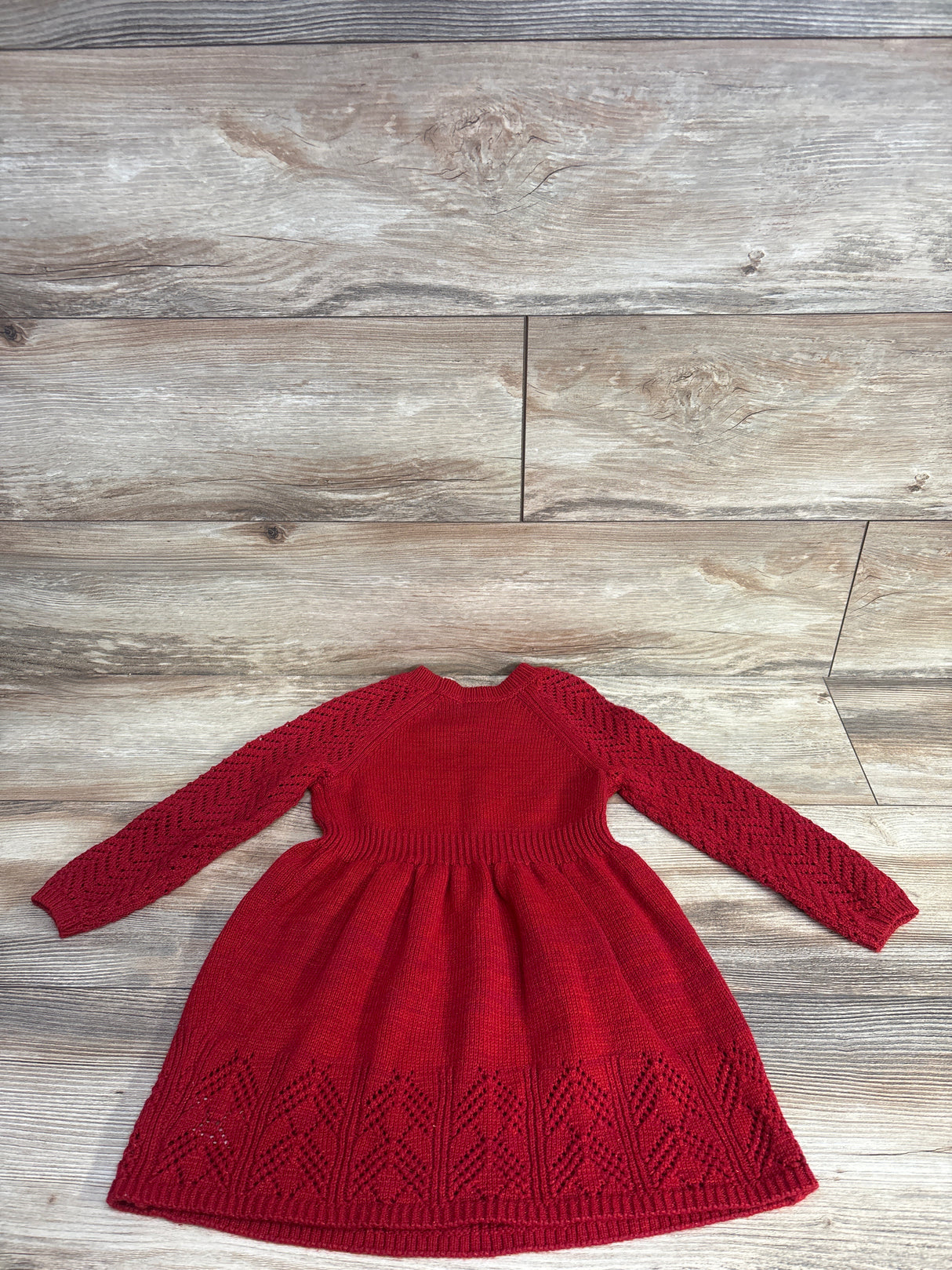 Cat & Jack Knit Long Sleeve Dress Red sz 3T