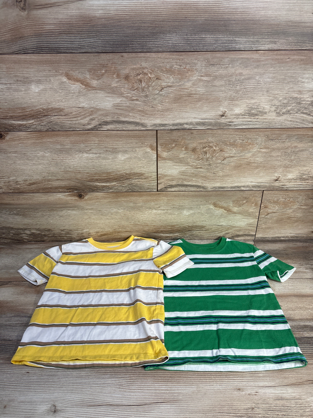 Wonder Nation 2pk Striped Shirts Yellow/Green sz 4-5T