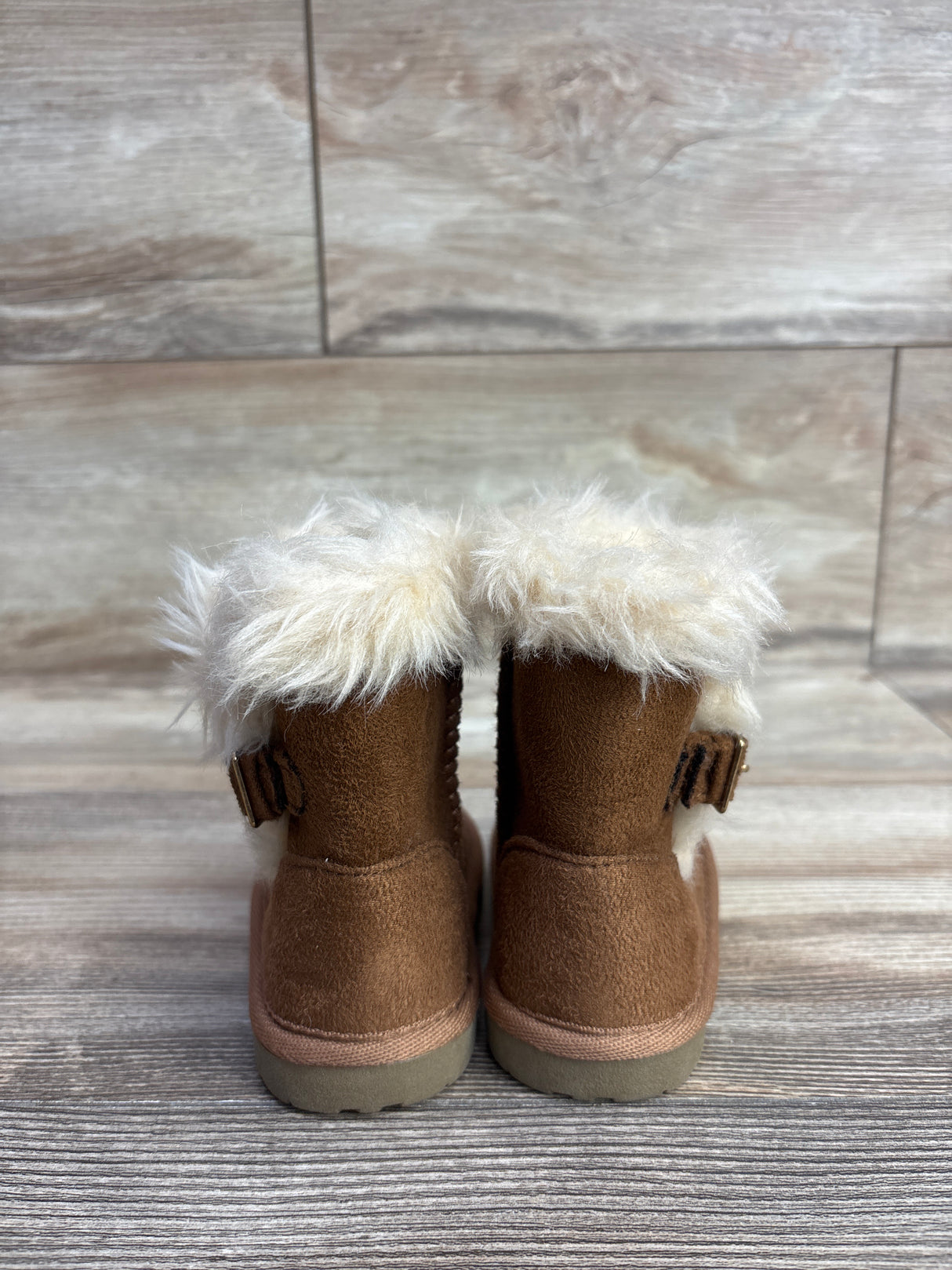 Children's Place Lightweight Fur-Lined Boots Brown sz 5c