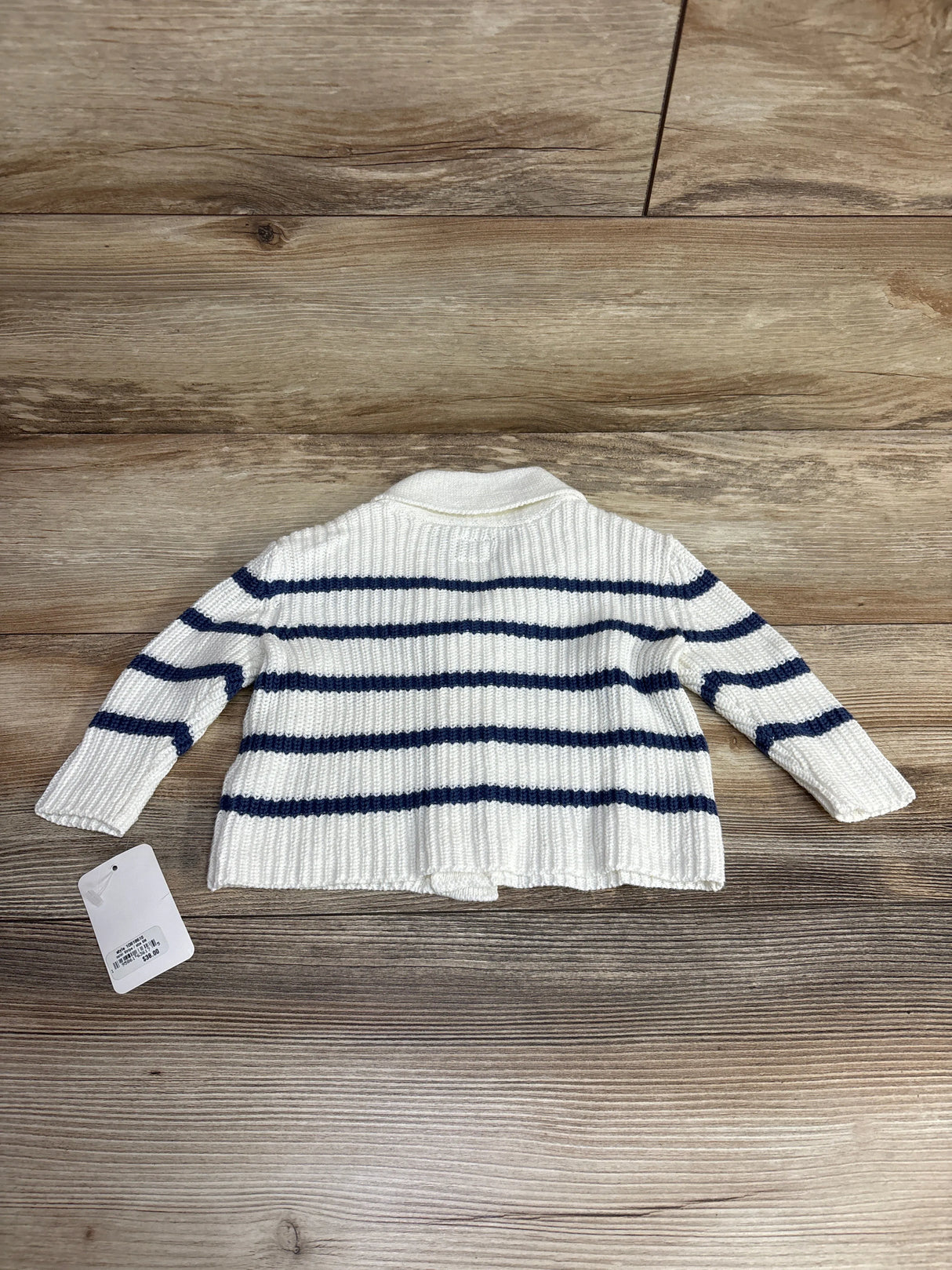 NEW OshKosh Button Front Striped Cardigan White sz 6m