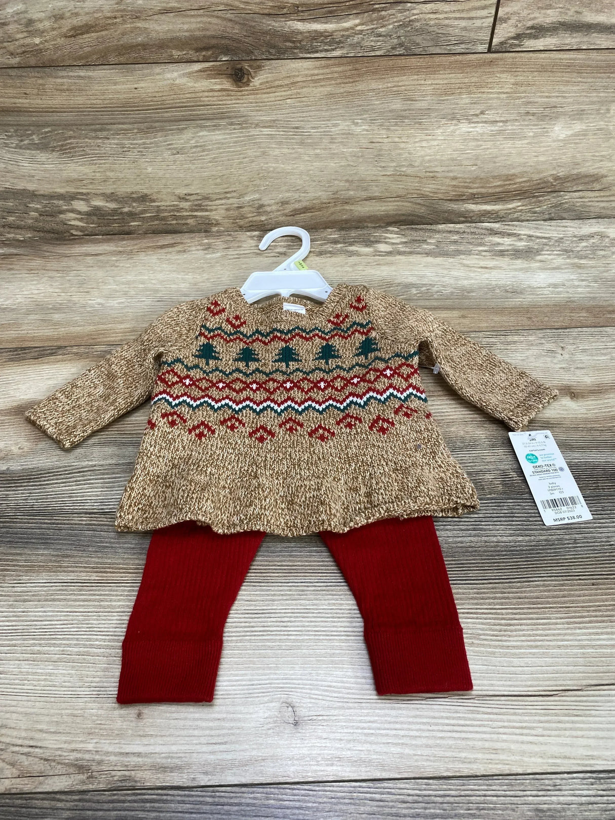 NEW Carter's 2pc Knit Sweater & Leggings Brown sz 3m - Me n Mommy To Be