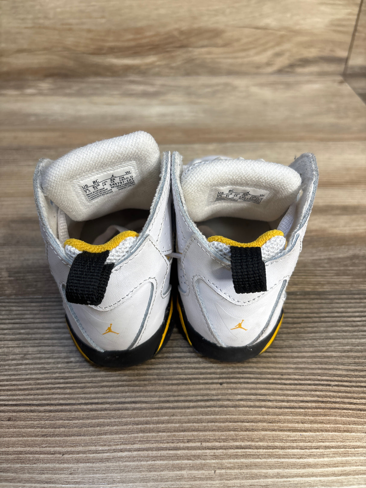 Air Jordan True Flight PS 'White Yellow Ochre' Sneakers sz 8c