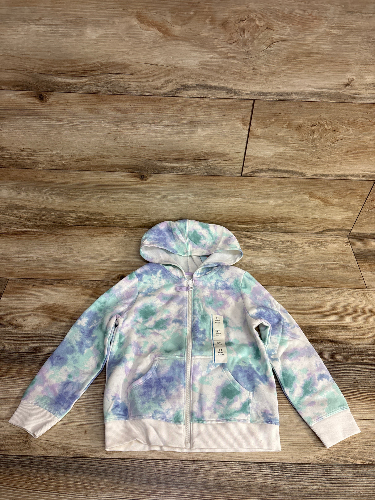 NEW Cat & Jack Tie-Dye Full Zip Hoodie White sz 5T