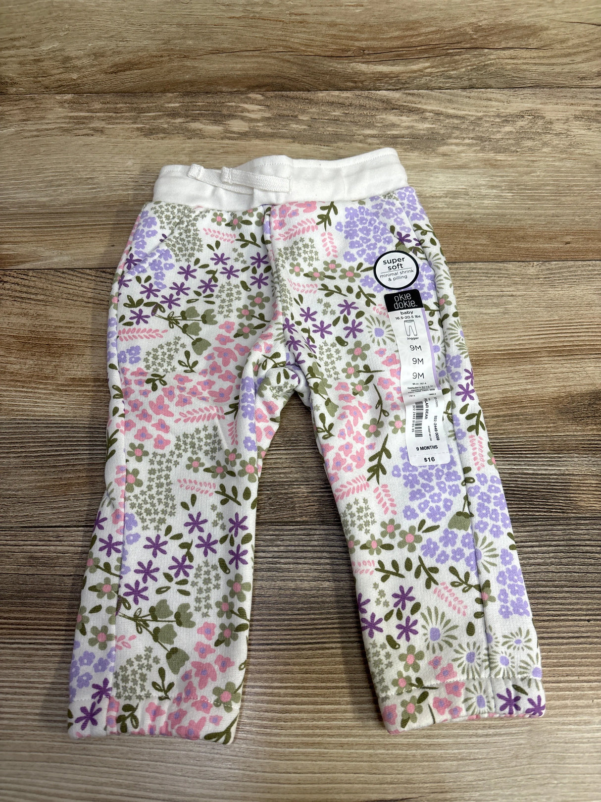 NEW Okie Dokie Polar Bear Fleece Joggers sz 9m