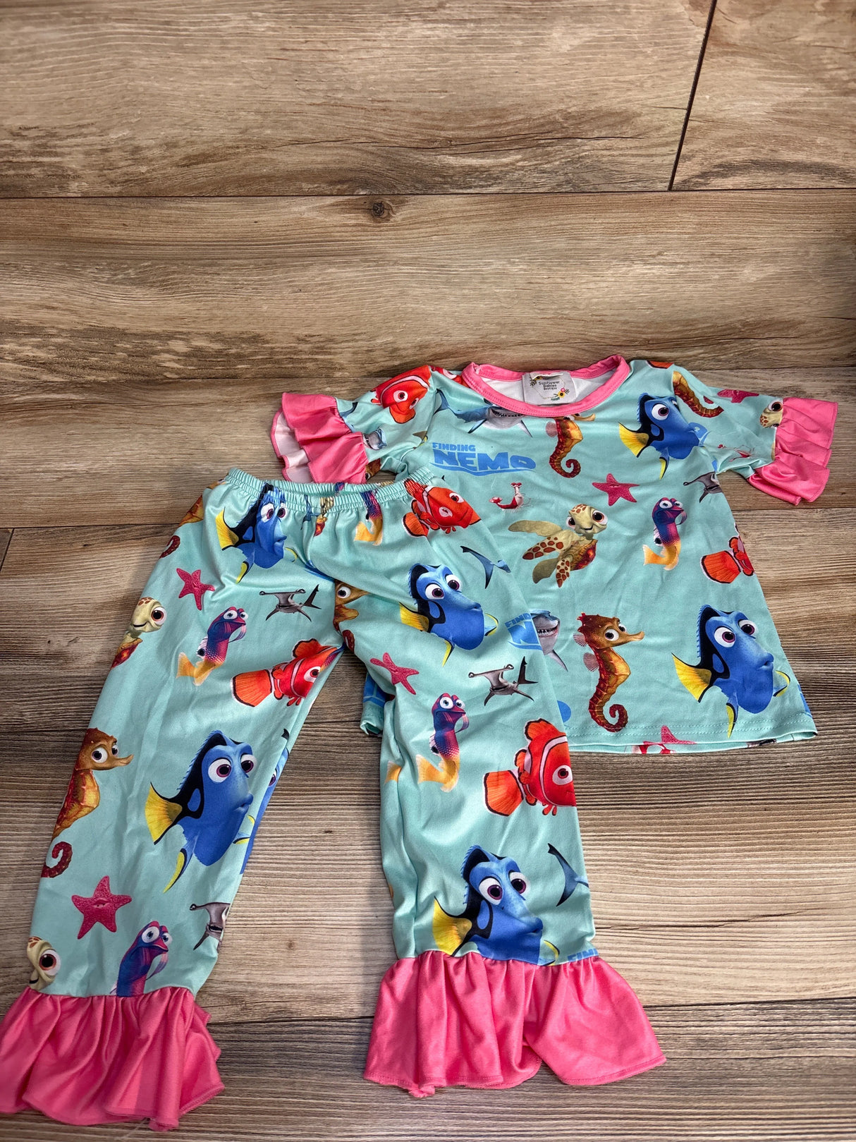 Sunflower Babies Boutique Finding Nemo Tunic & Leggings 2pc Set Blue sz 2T