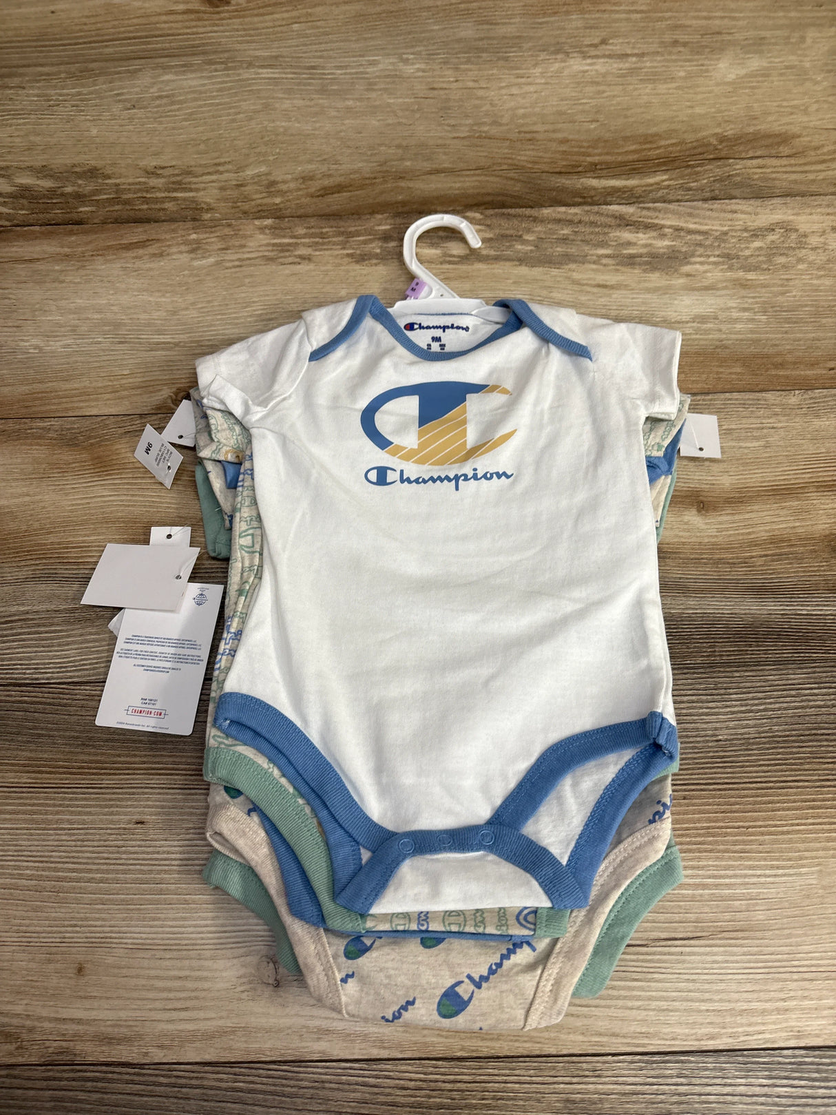 NEW Champion's 5pk Bodysuit Set Sage sz 9m