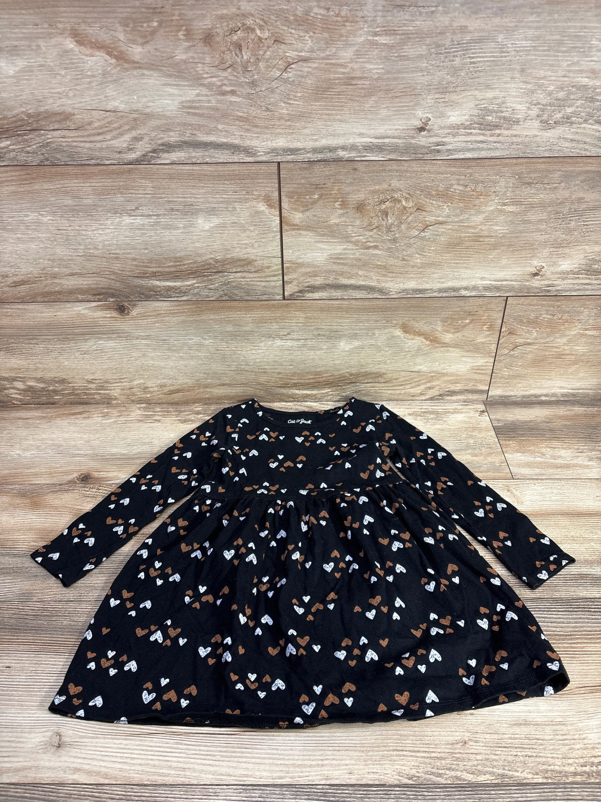 Cat & Jack Heart Print Dress Black sz 5T