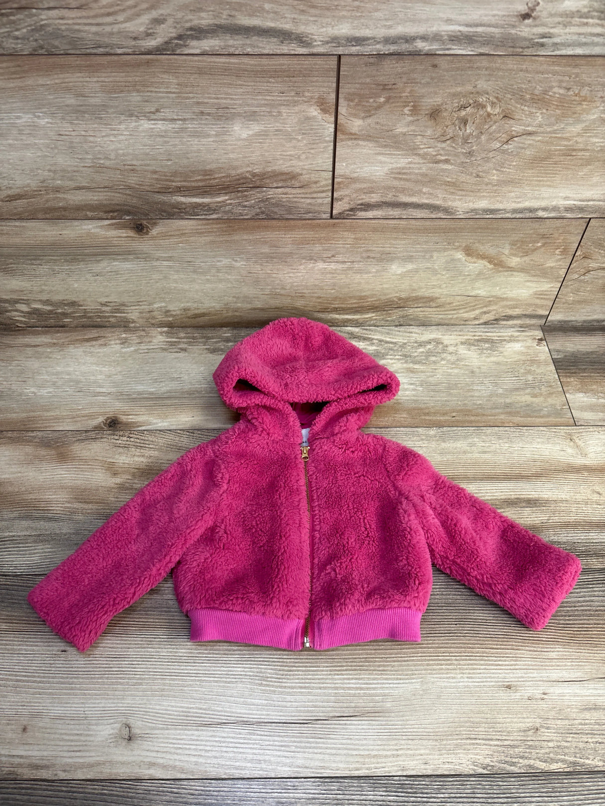 Janie & Jack Faux Fur Hooded Jacket in Amara Pink sz 6-12m