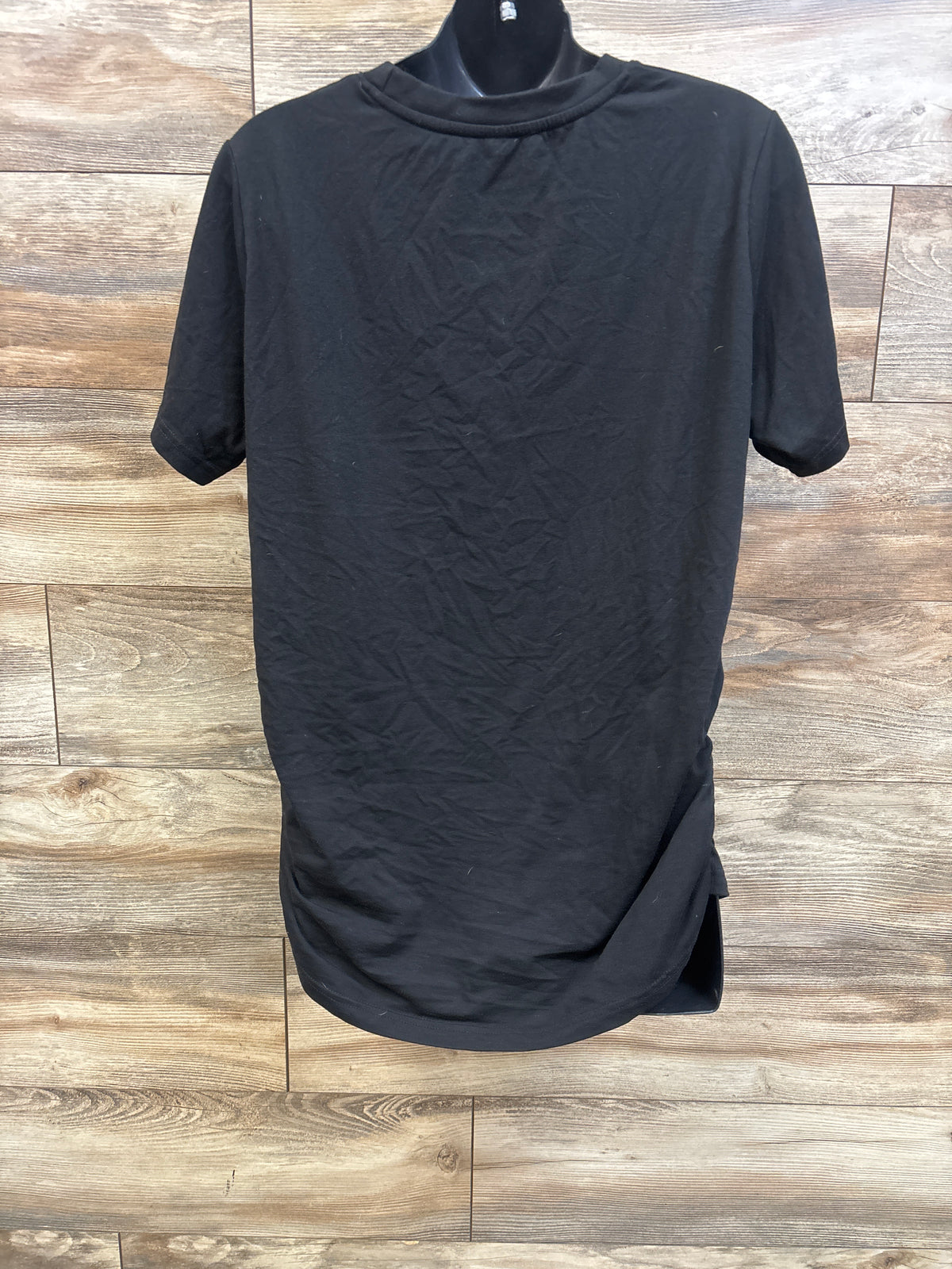 Decrum Maternity 'You're Kicking Me Smalls' Ruched Shirt Black sz XL