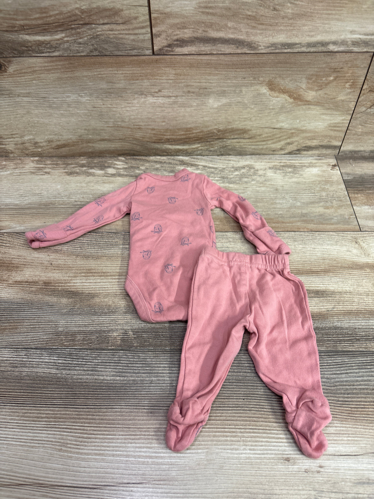 Just One You 2pc Kimono Bodysuit & Footed Pants Set Pink sz Preemie