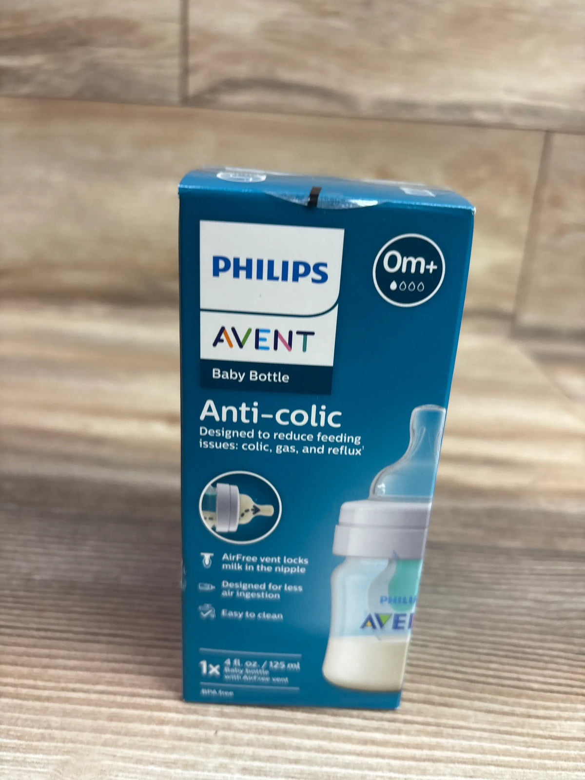 NEW Philips Avent Anti-Colic Baby Bottle with AirFree Vent Slow Flow 1, 4oz 0m+