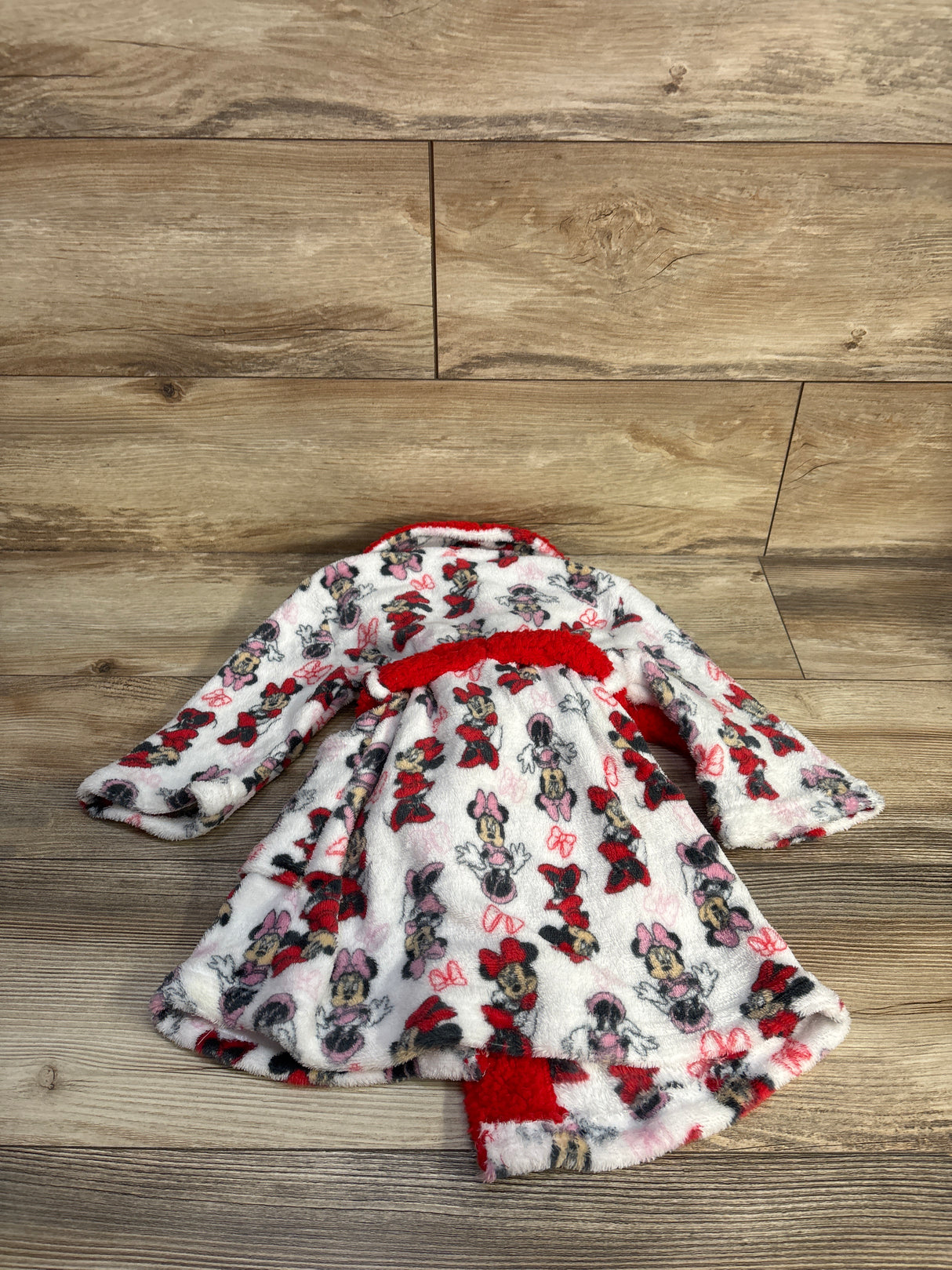 Disney Junior Monnie Mouse Plush Robe Red sz 2T