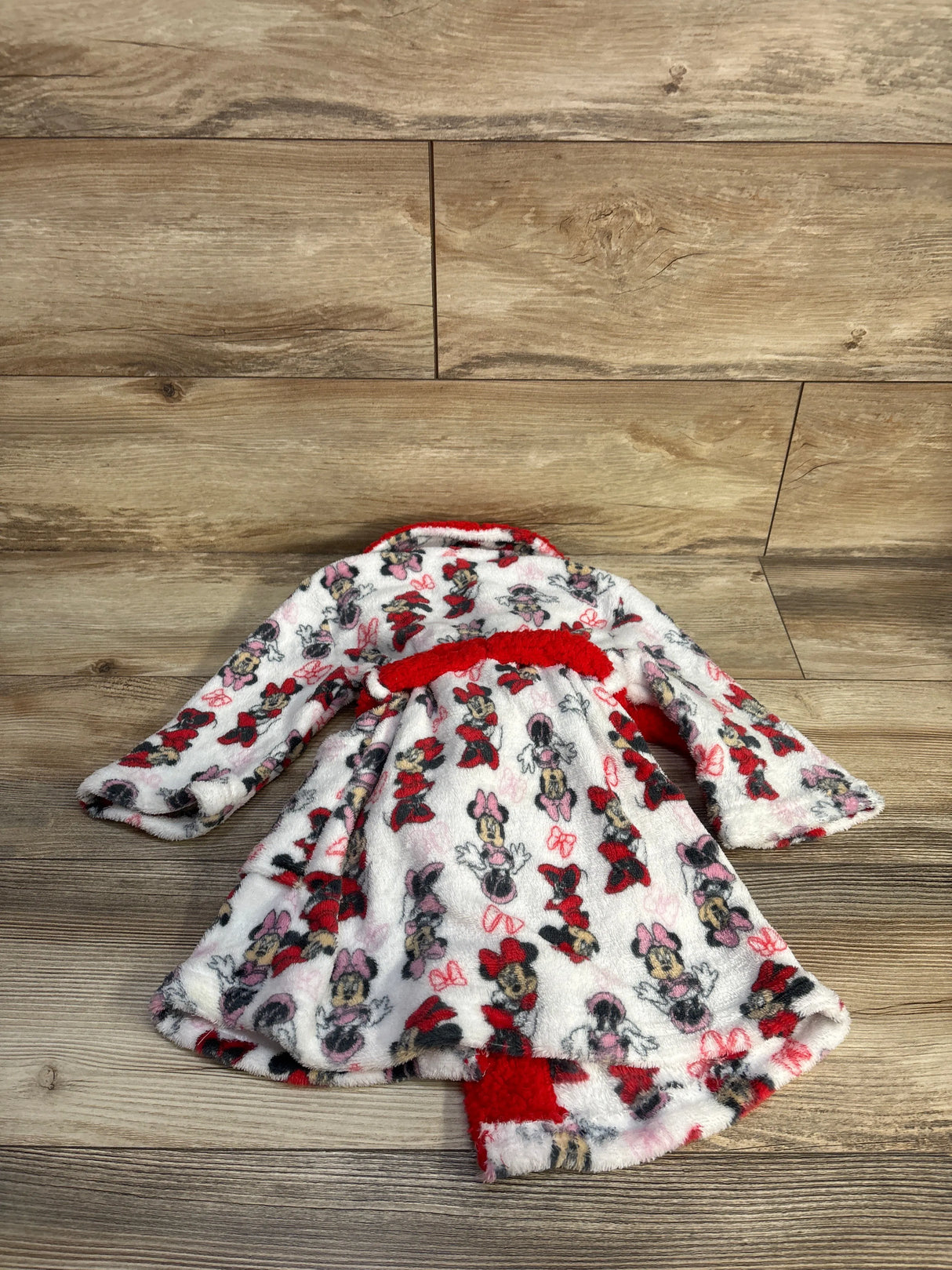 Disney Junior Monnie Mouse Plush Robe Red sz 2T
