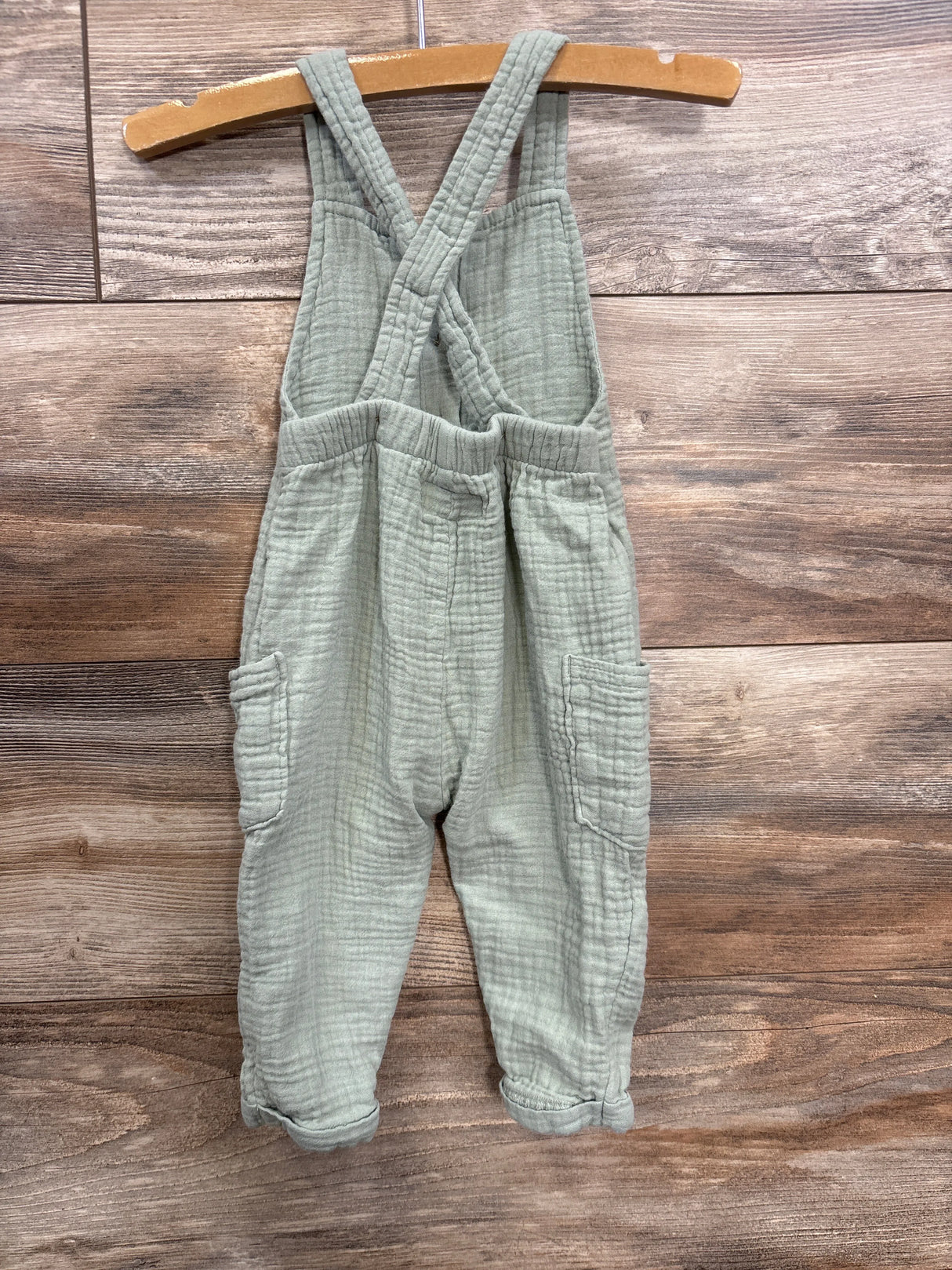 Little Planet Muslin Henley Overalls Sage sz 6m