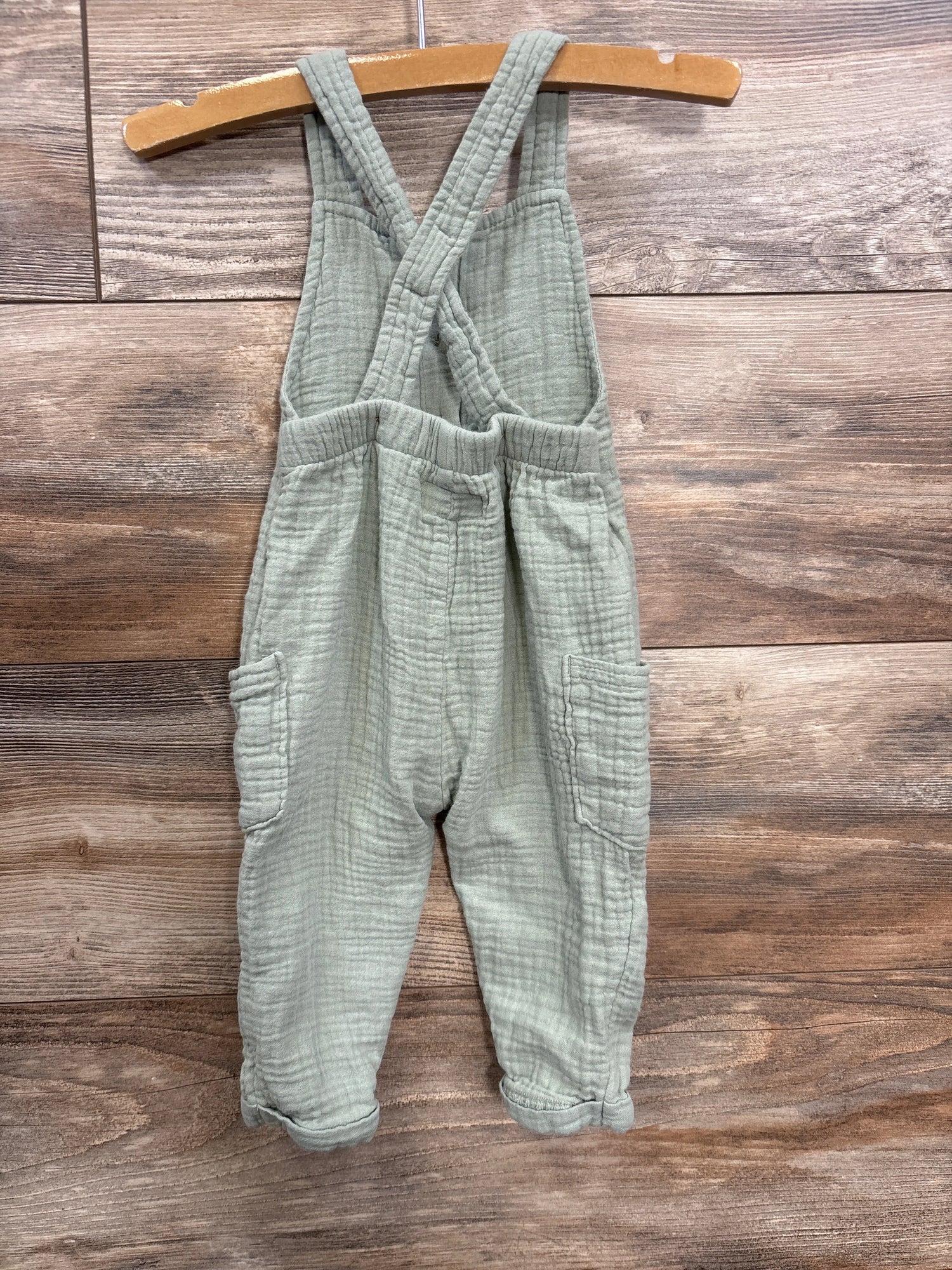 Little Planet Muslin Henley Overalls Sage sz 6m