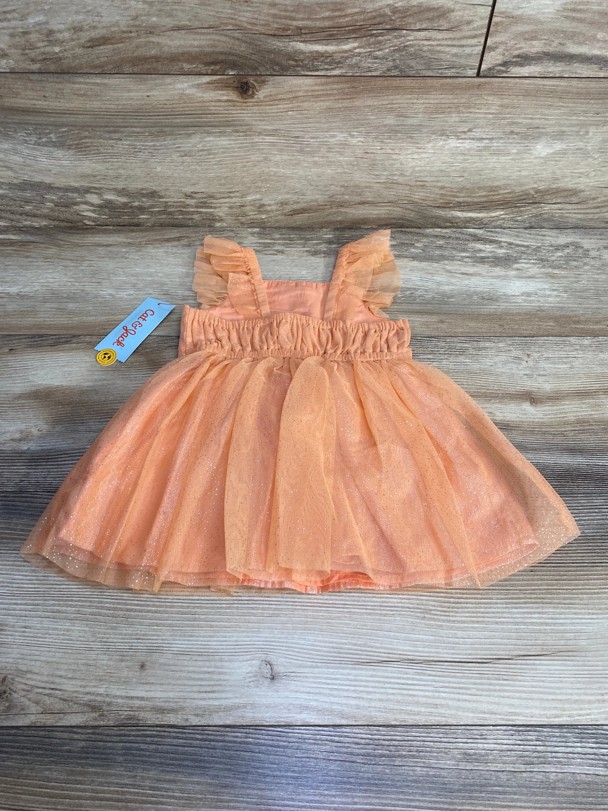 NEW Cat & Jack Glitter Tank Dress Orange sz 18m - Me n Mommy To Be