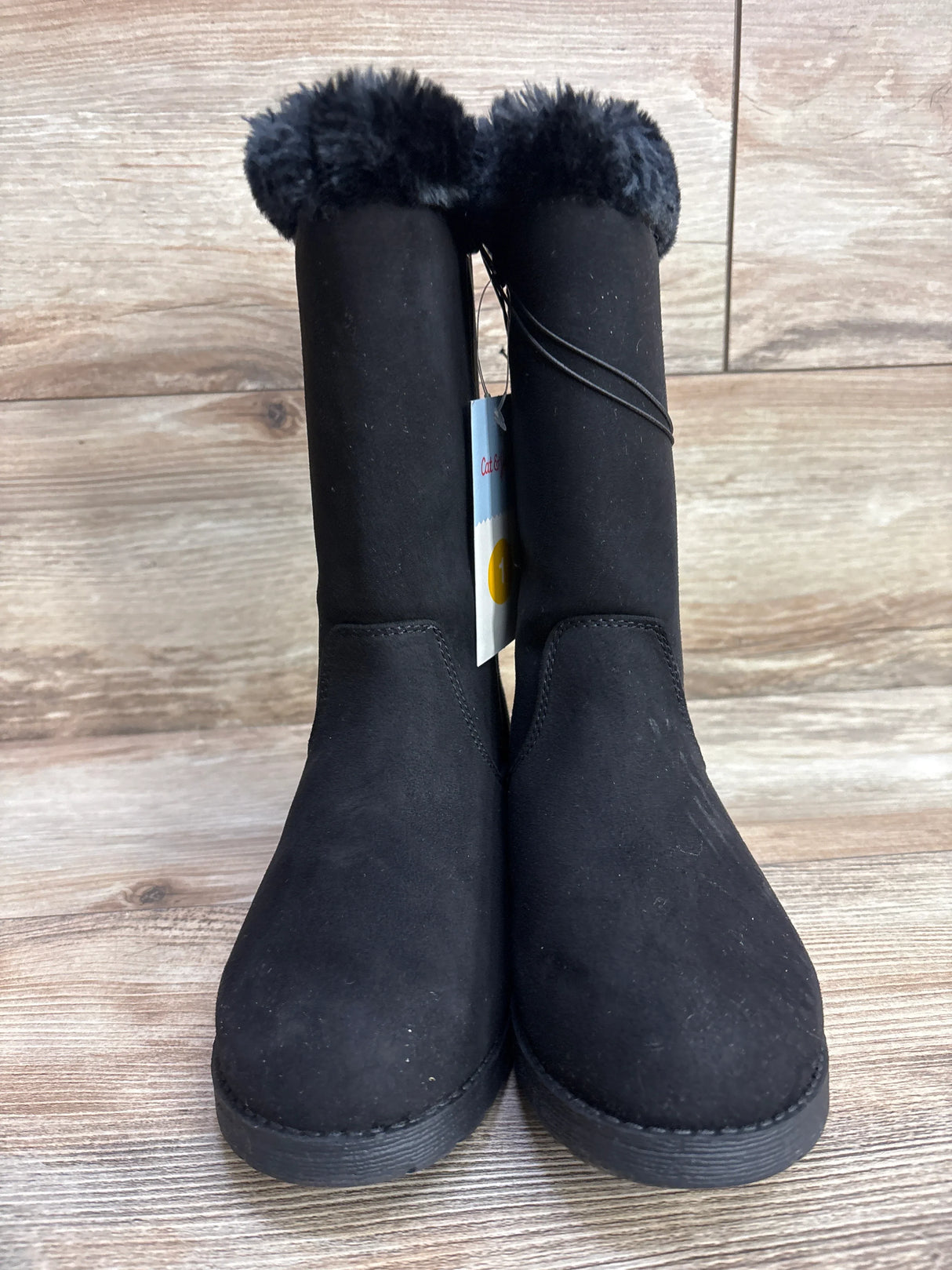 NEW Cat & Jack Nina Shearling Style Tall Boots Black sz 1Y