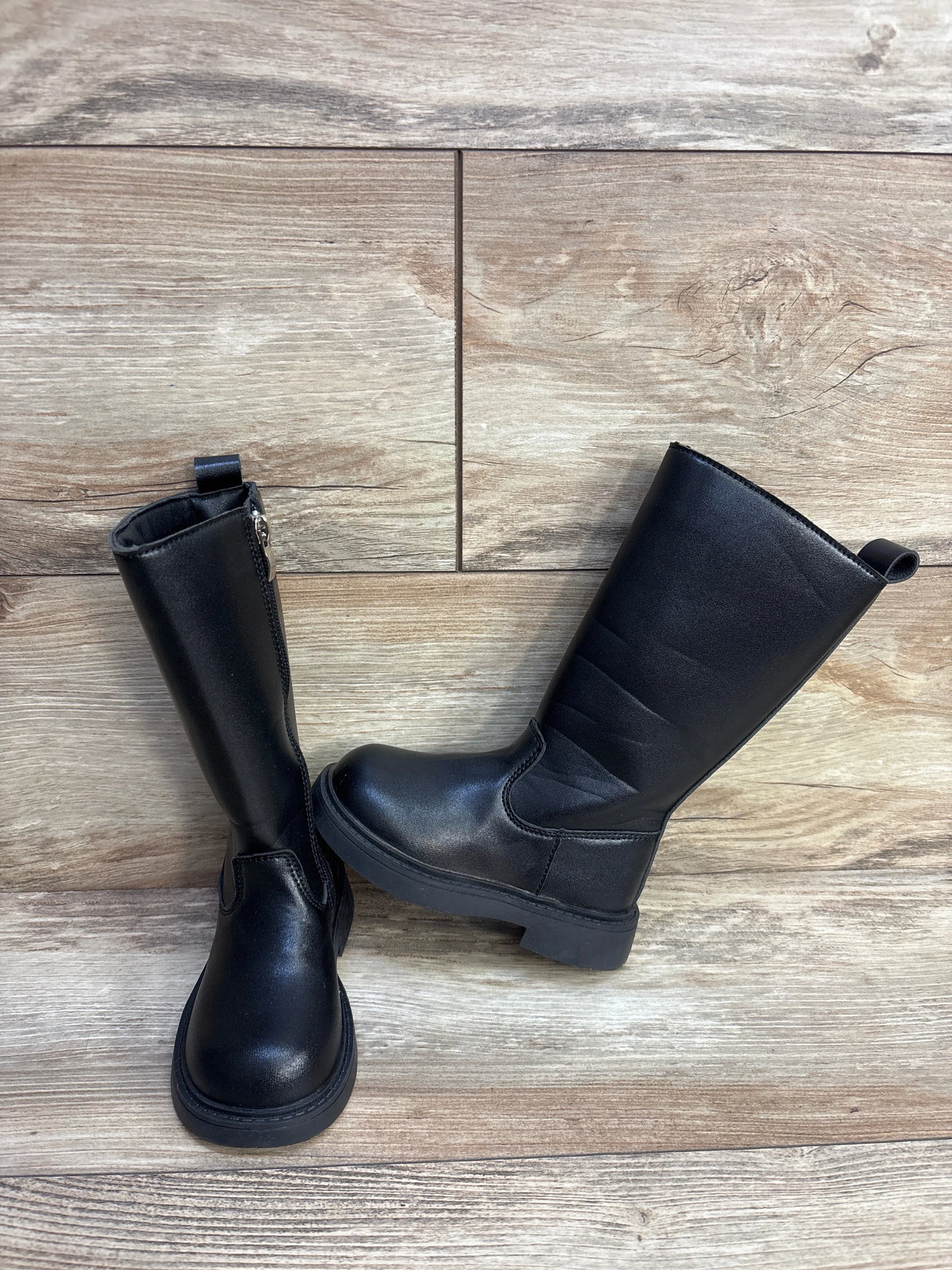 Shein Zipper Boots Black sz 8.5c - Me n Mommy To Be