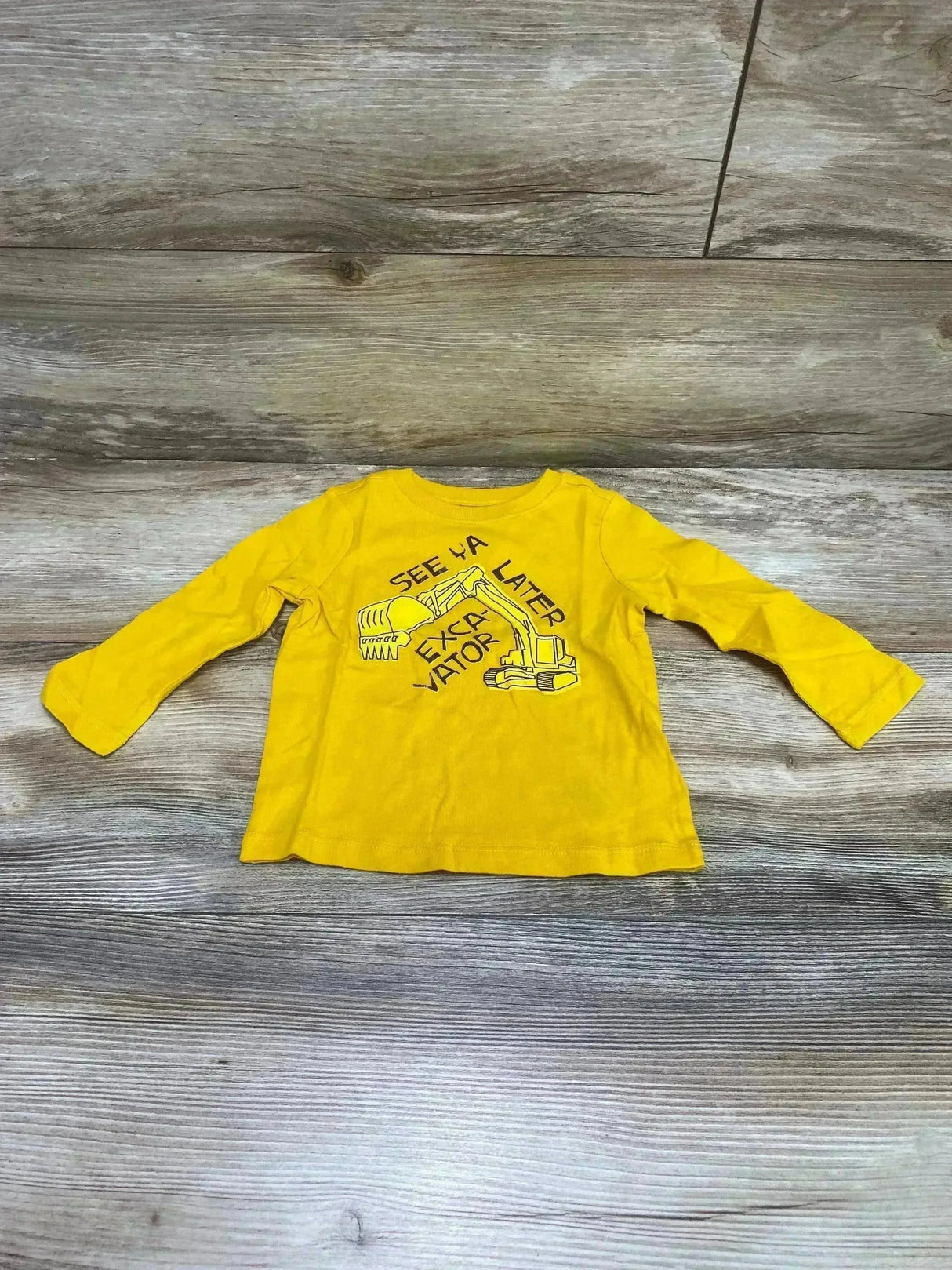 NEW Old Navy Yellow Excavator Print Shirt sz 12-18m - Me n Mommy To Be