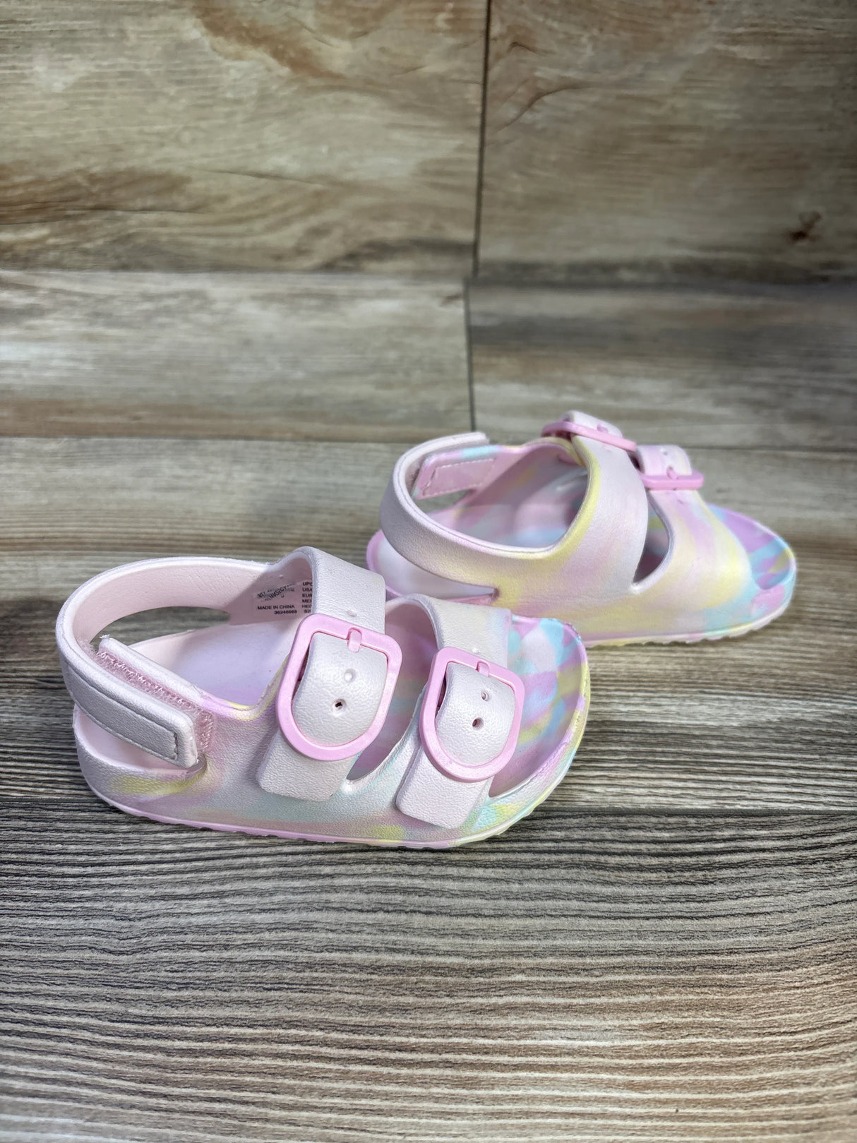Wonder Nation Double Buckle Sandals Pink sz 5-6c