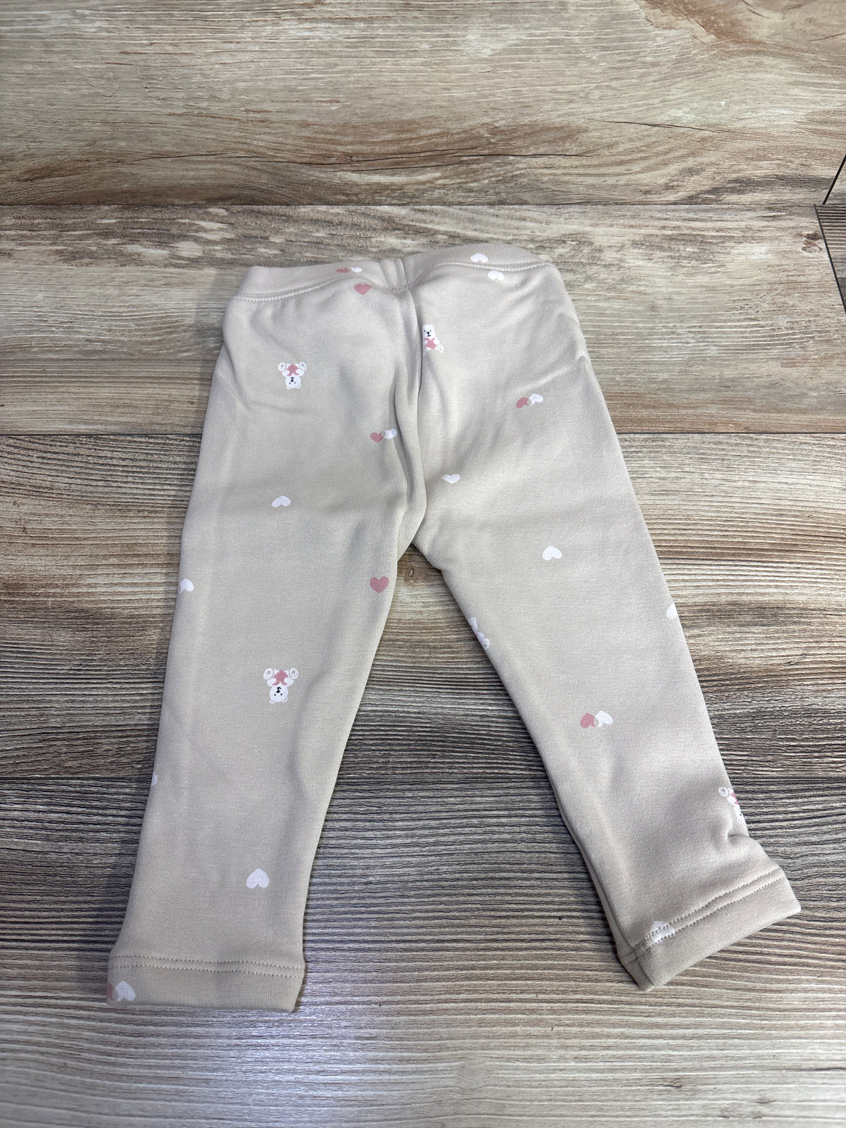 NEW Baby Gap Bear Pull On Cozy Lined Pants Beige sz 12-18m