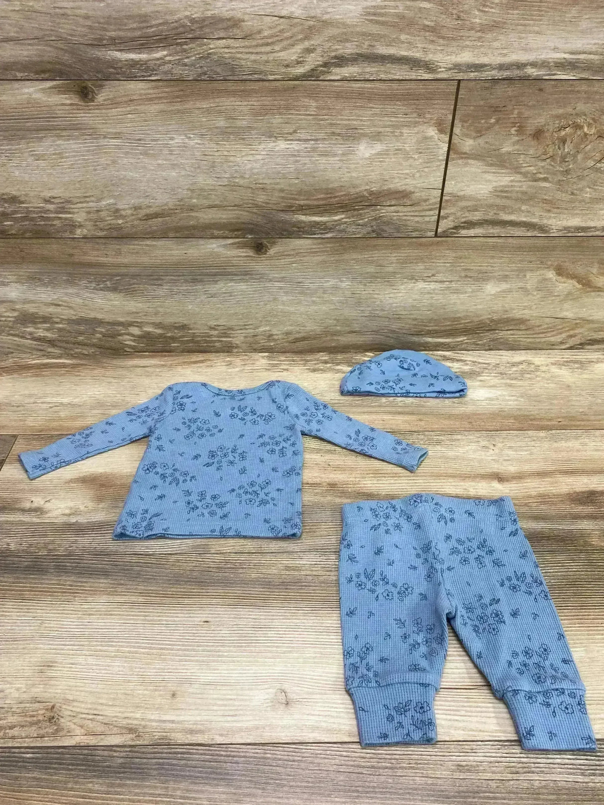 Just One You 3pc Floral Shirt & Pants Set Blue sz 3m - Me n Mommy To Be