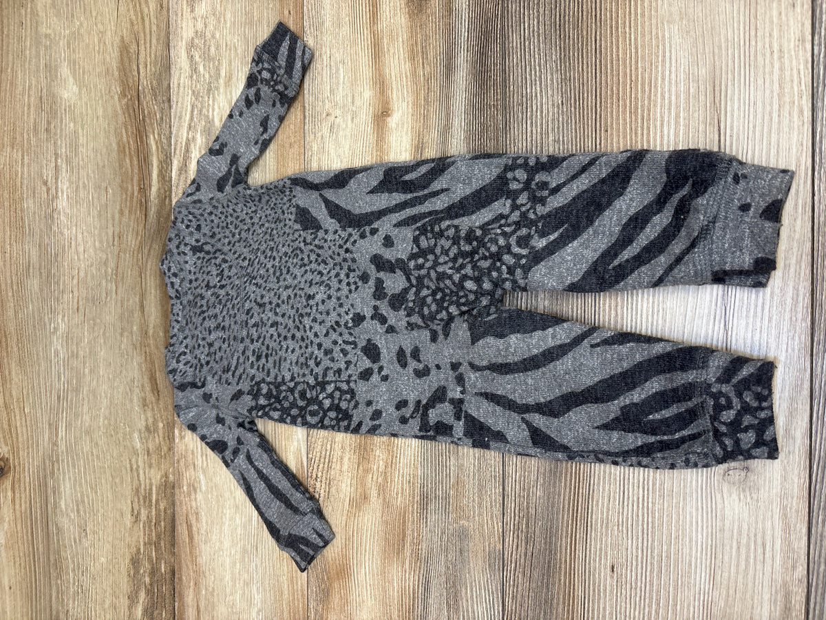 PJ Salvage Animal Print Snap Sleeper Grey sz 3-6m