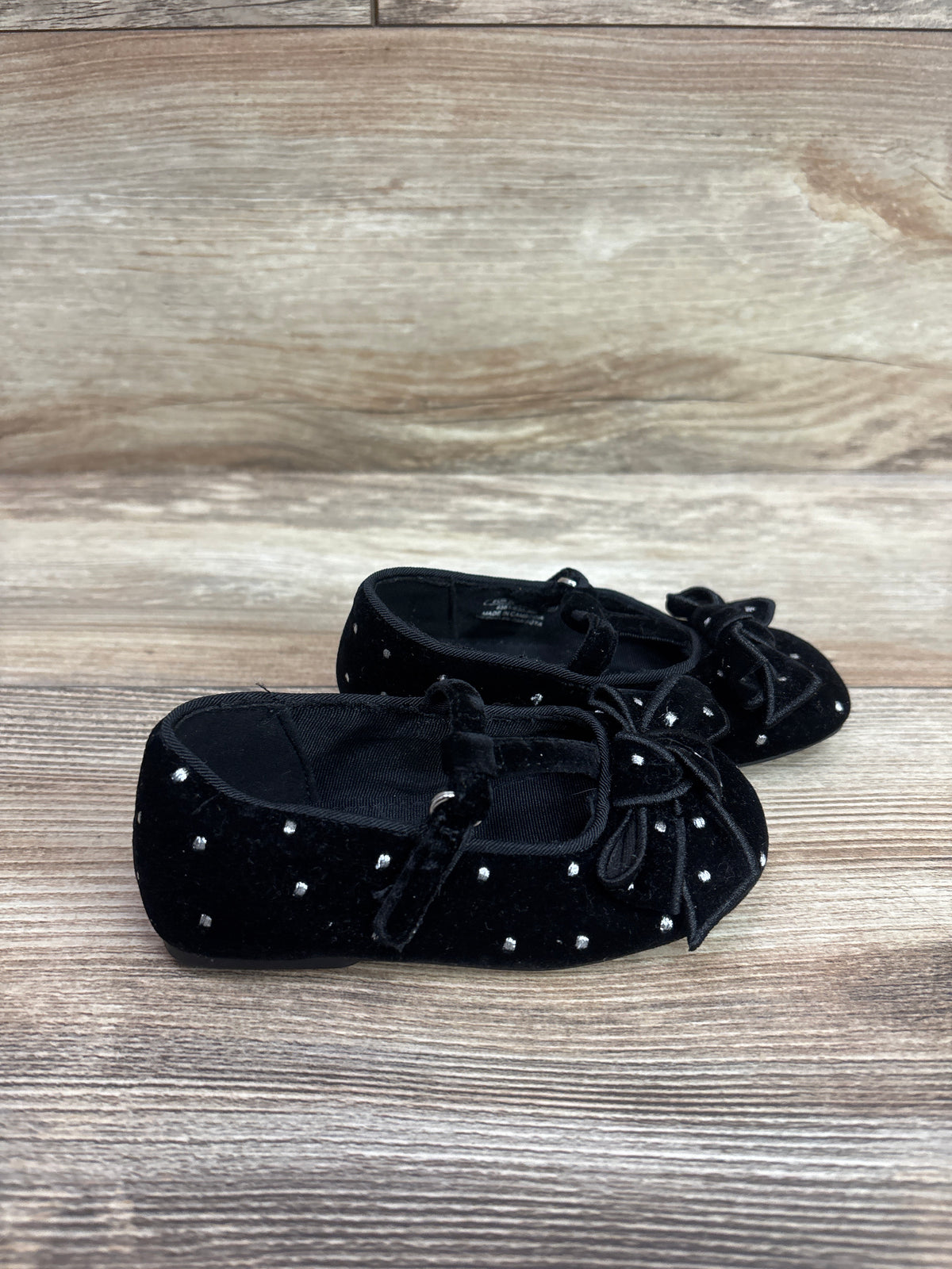 Zara Velvet T-Strap Flats Black sz 6/7c