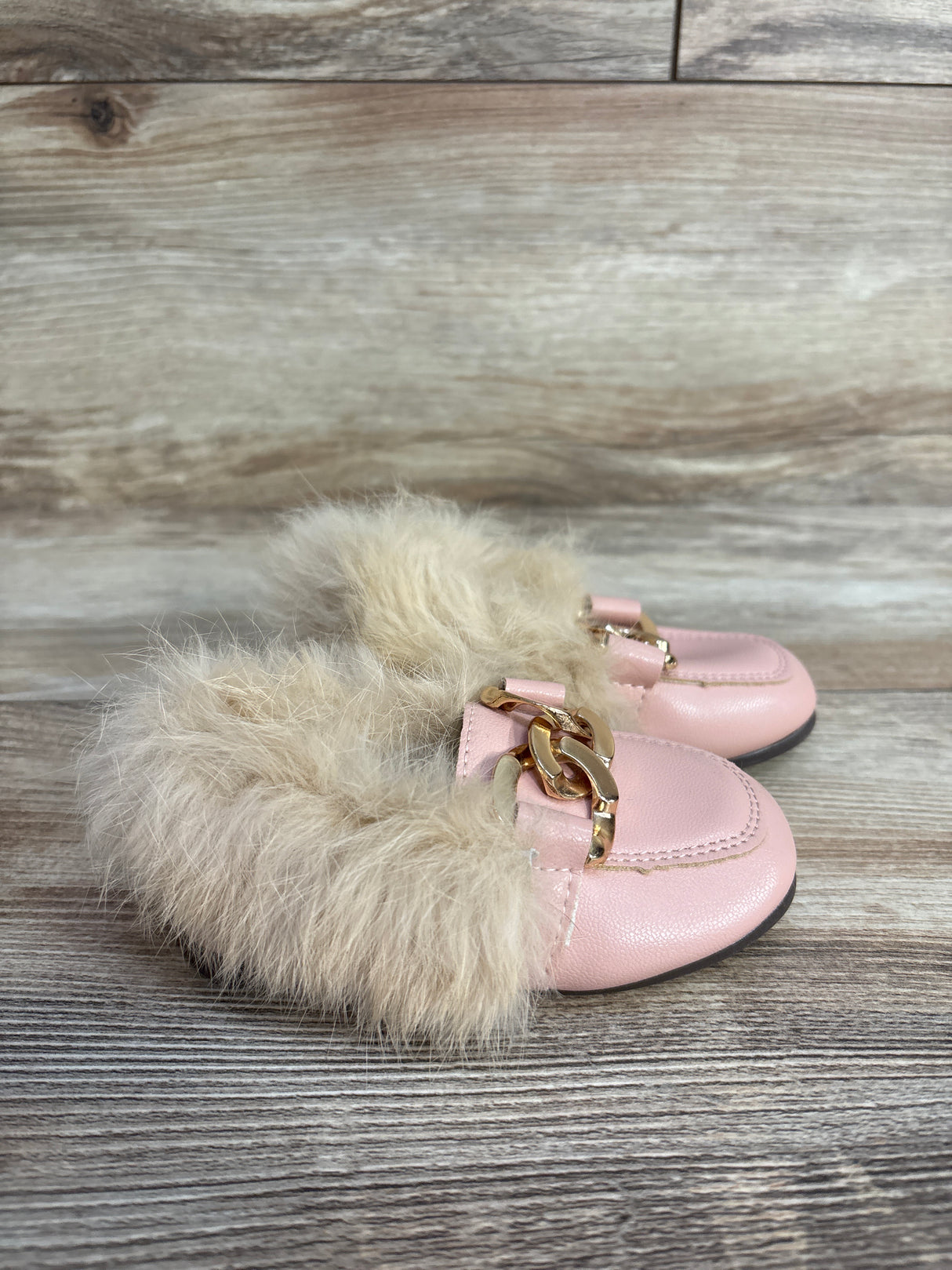 Faux Fur Dress Shoes Loafers Pink sz 5c