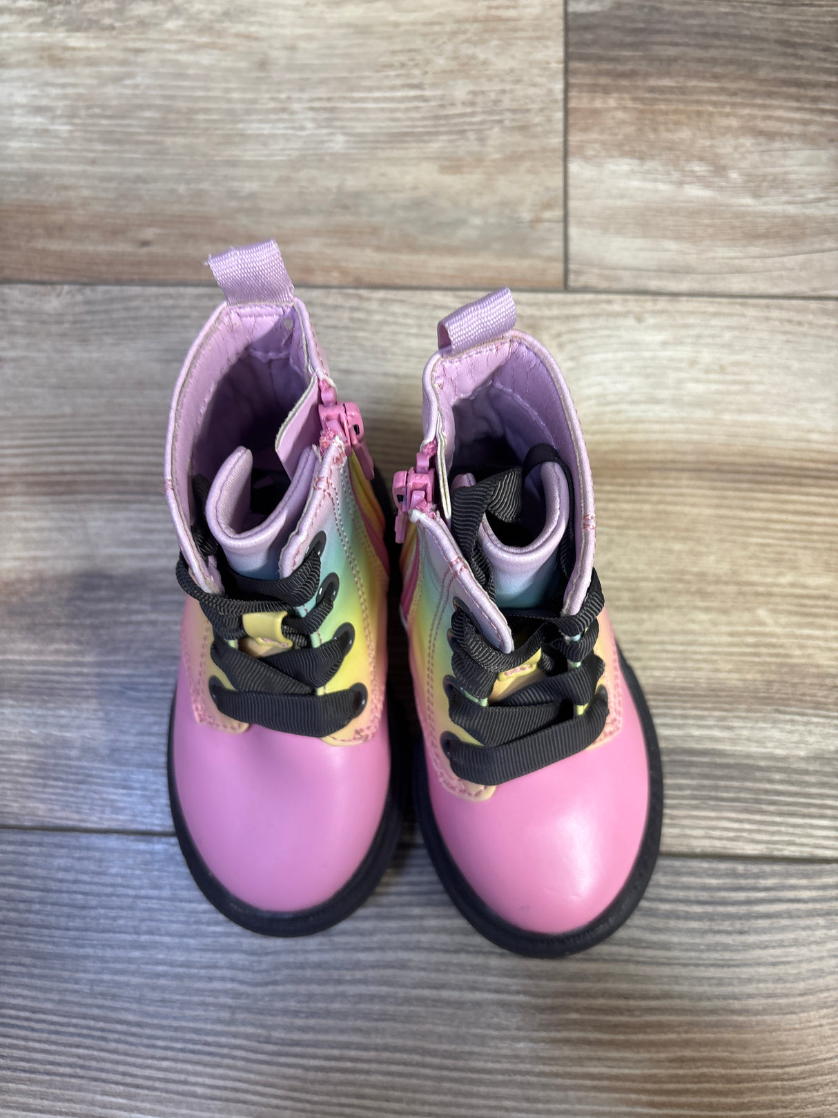 Cat & Jack Amaya Combat Boots Rainbow Pink sz 5c