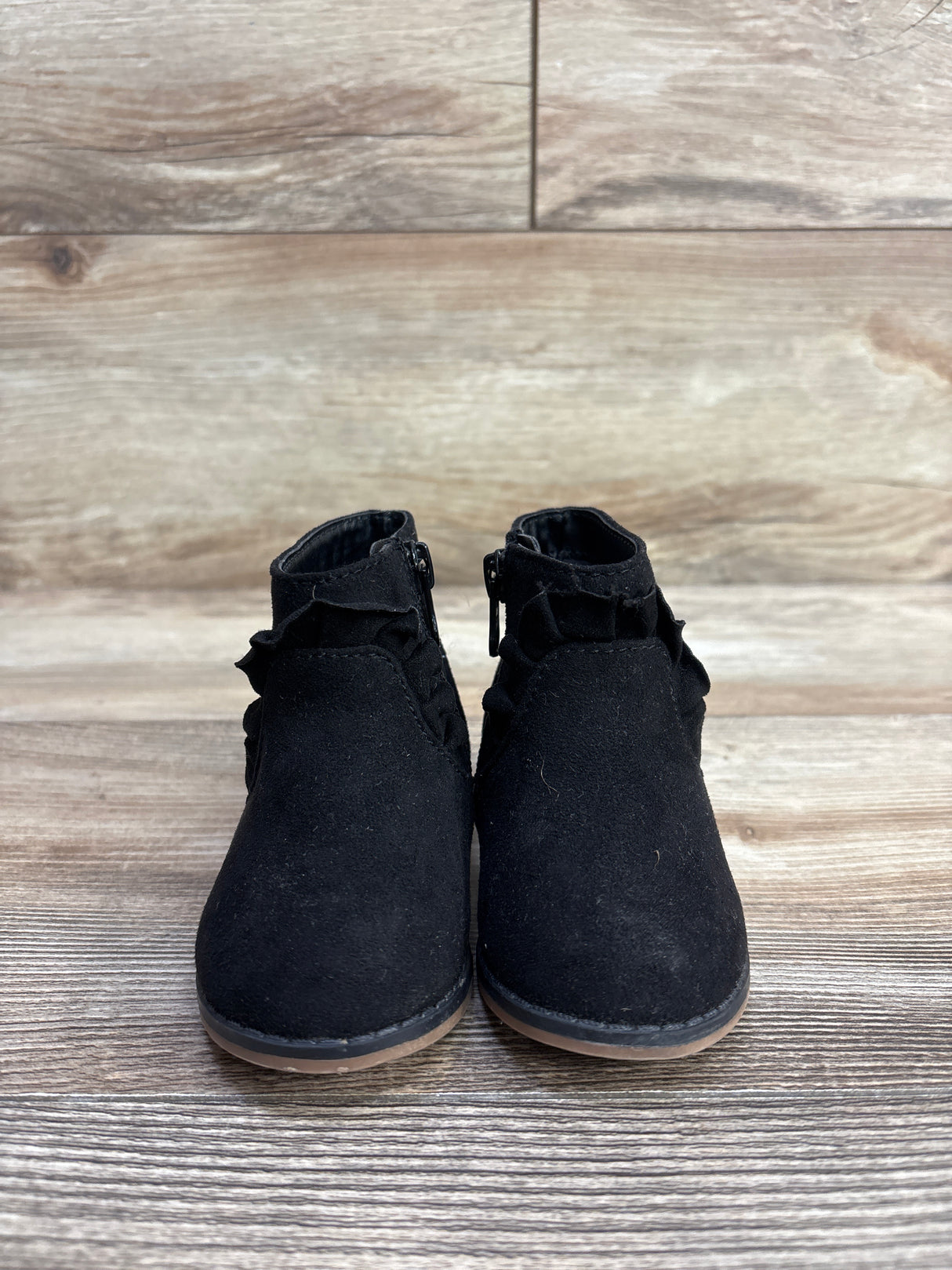 Cat & Jack Reva Ruffle Boots Black sz 5c