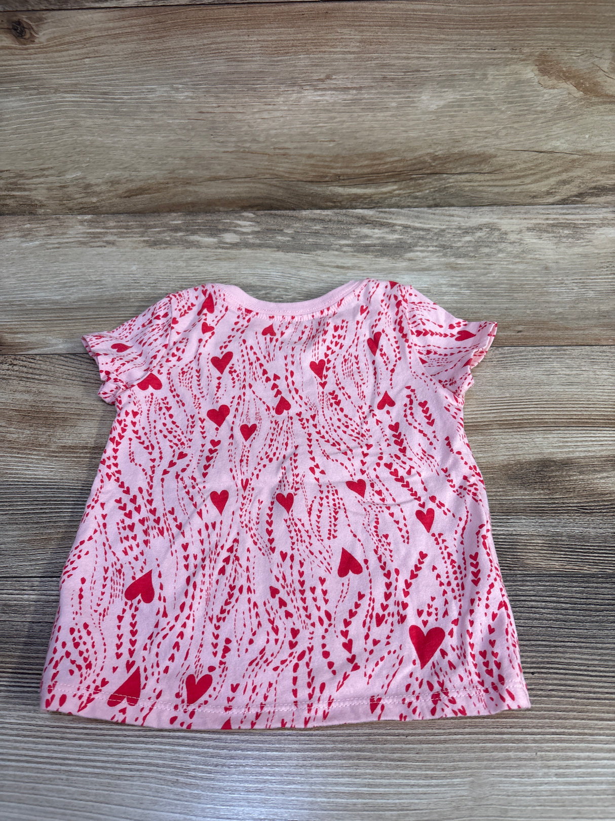 Wonder Nation Heart Pattern Shirt Pink sz 2T