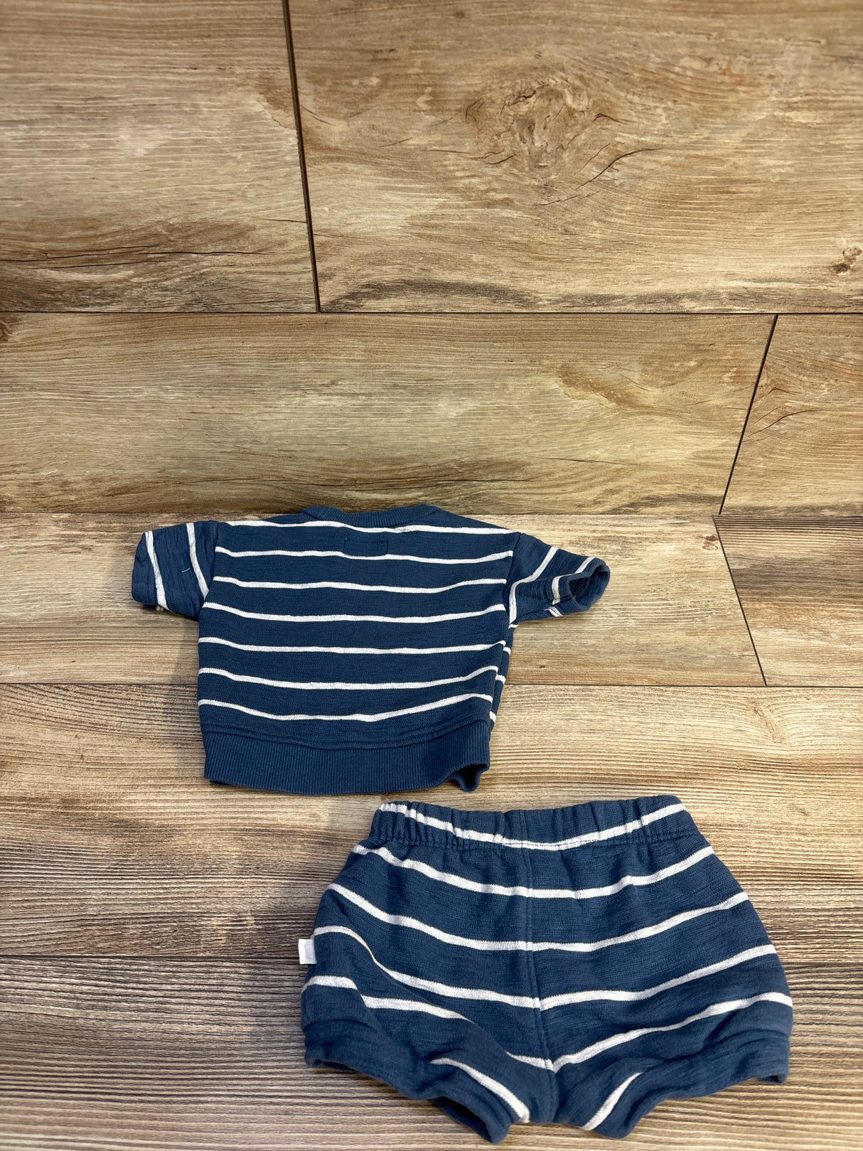 Little Planet Organic 2pc Striped Shirt & Short Set Blue sz 3m