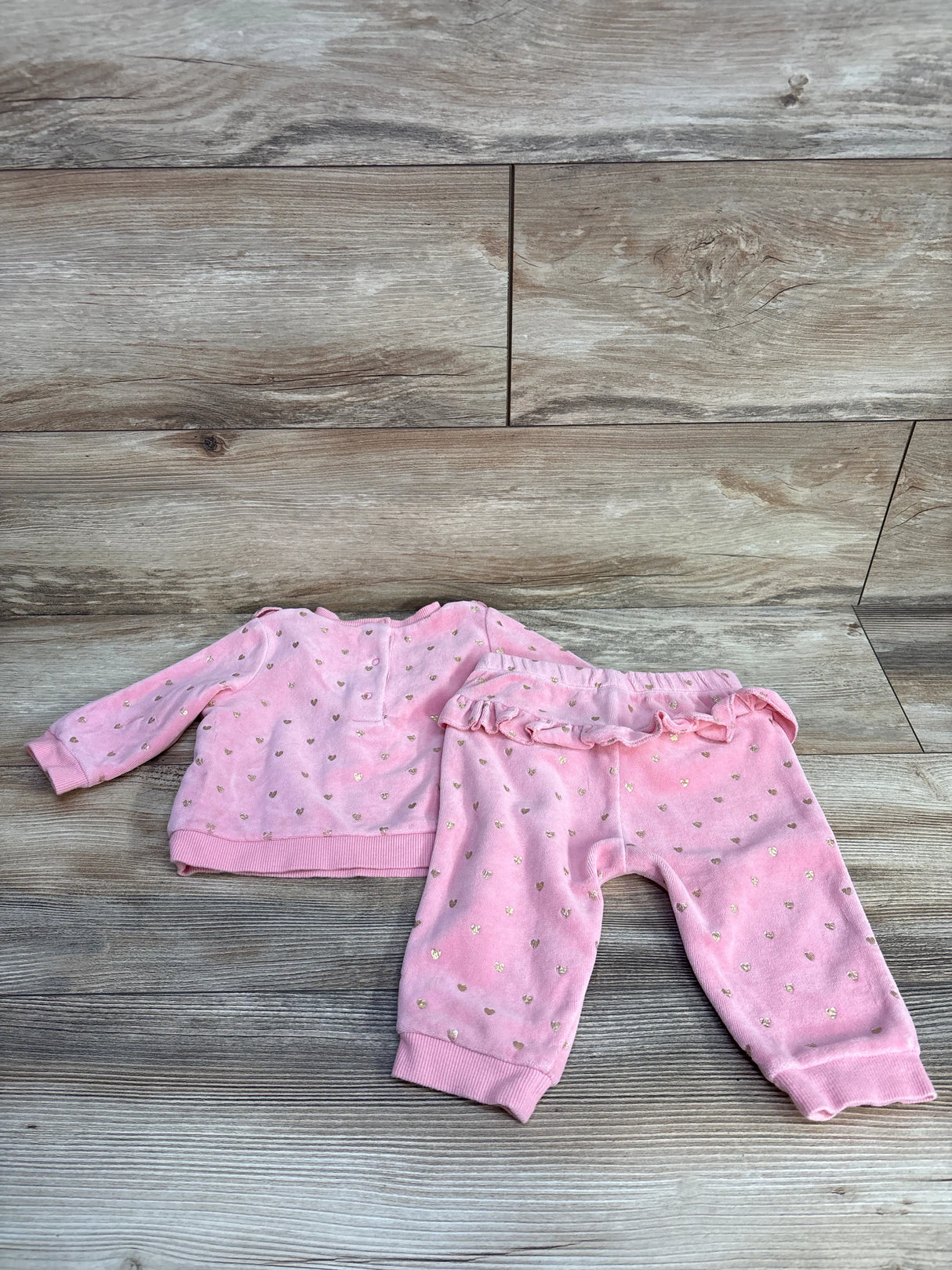 Little Me Velvet 2pc Set Pink sz 9m