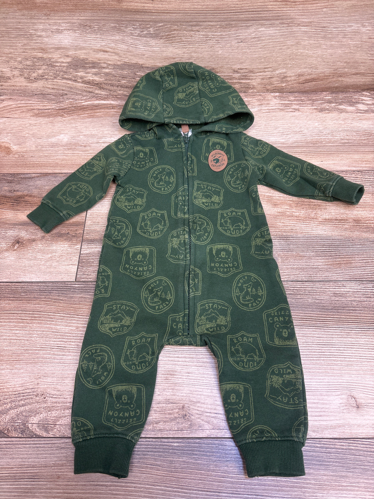 Carter's Wilderness Explorers Hooded Coverall Green sz 6m