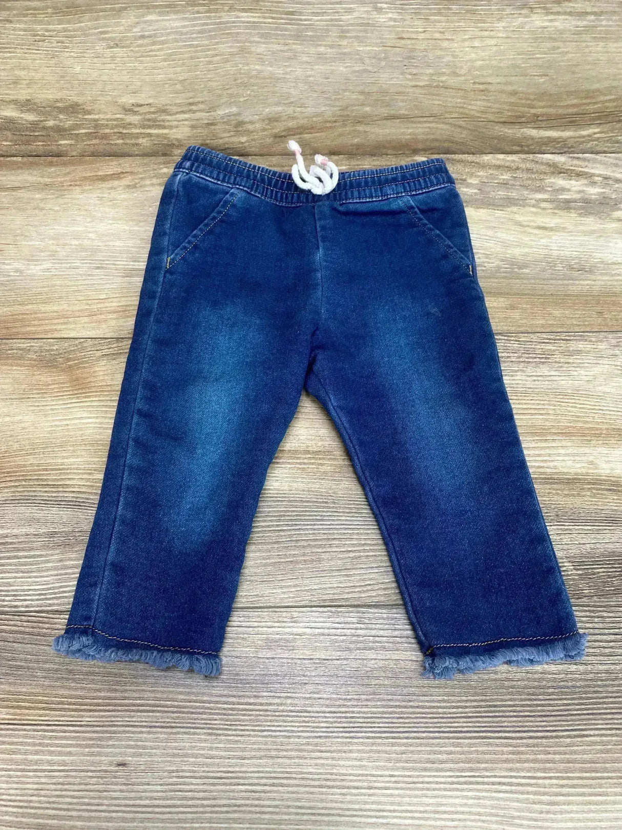 Cat & Jack Raw Edge Hem Pants Blue sz 6-9m - Me n Mommy To Be