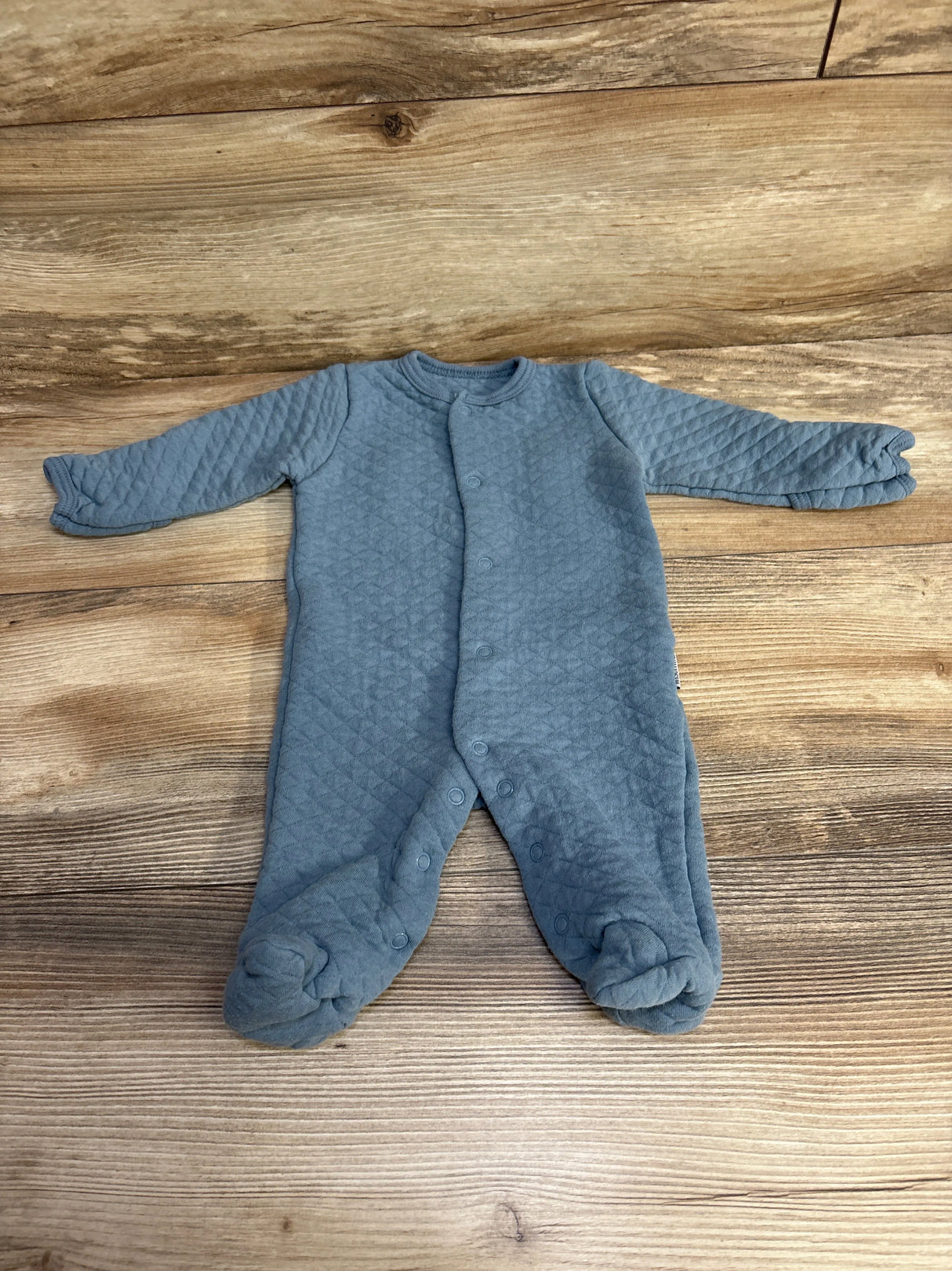 Badgley Mischka Quilted Sleeper Blue sz 6-9m - Me n Mommy To Be